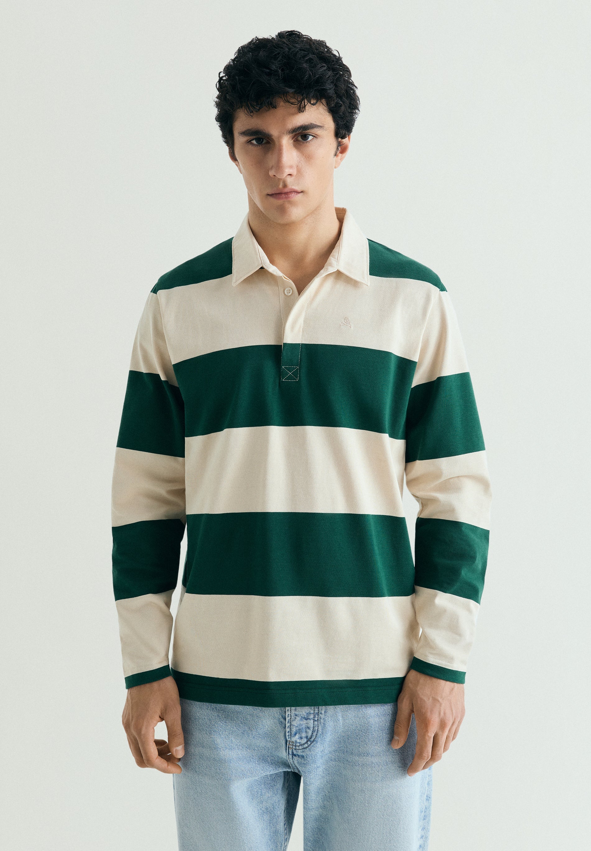 CONTRAST STRIPED POLO SHIRT