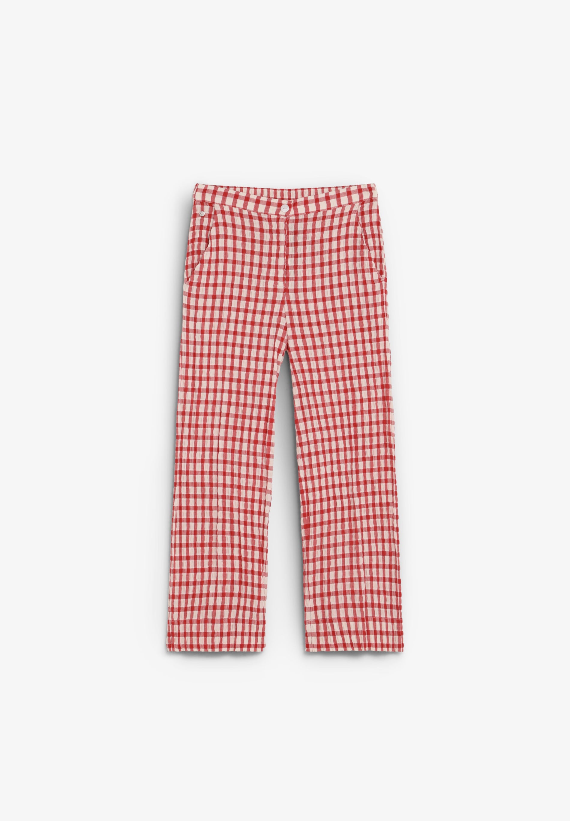 RELAXED FIT GINGHAM TROUSERS
