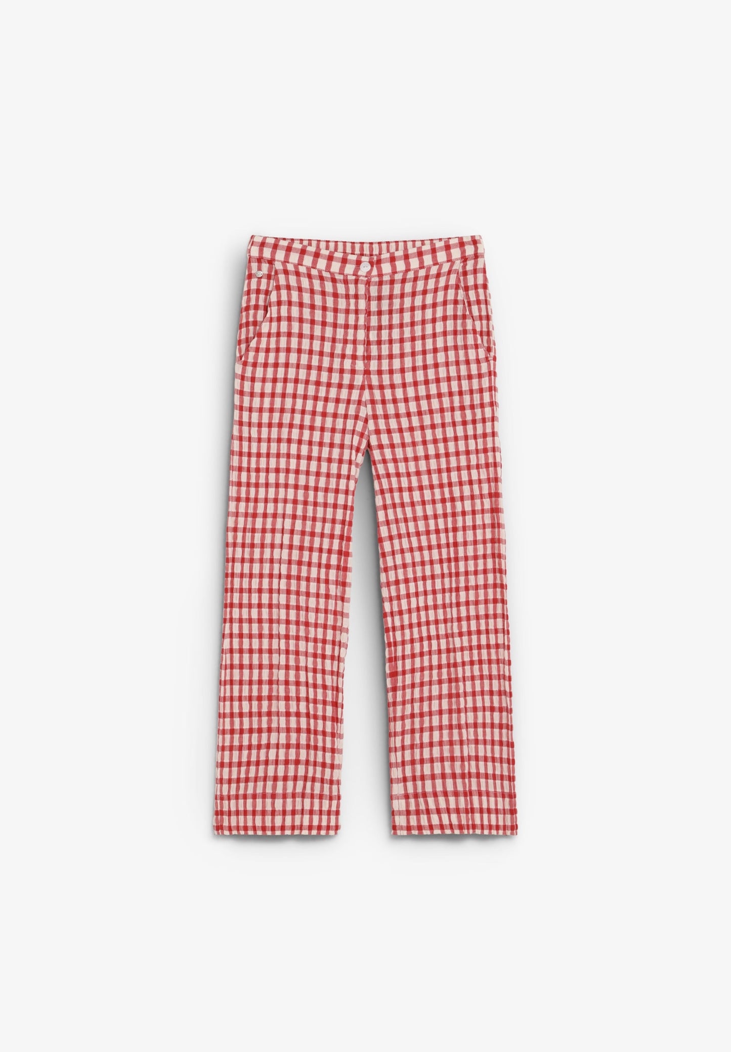 RELAXED FIT GINGHAM TROUSERS