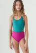CONTRAST THREE-TONE SWIMSUIT
