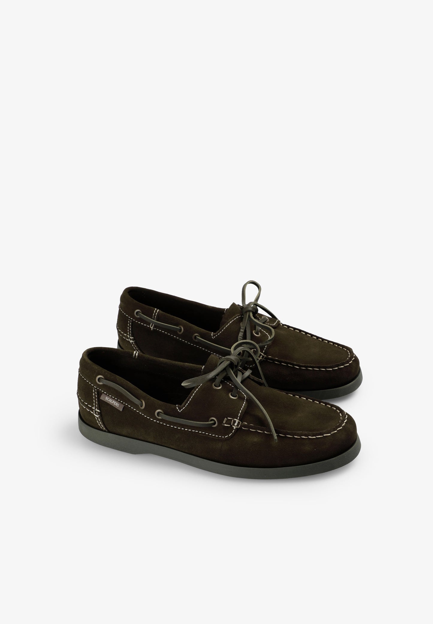 CONTRAST SUEDE BOAT SHOES