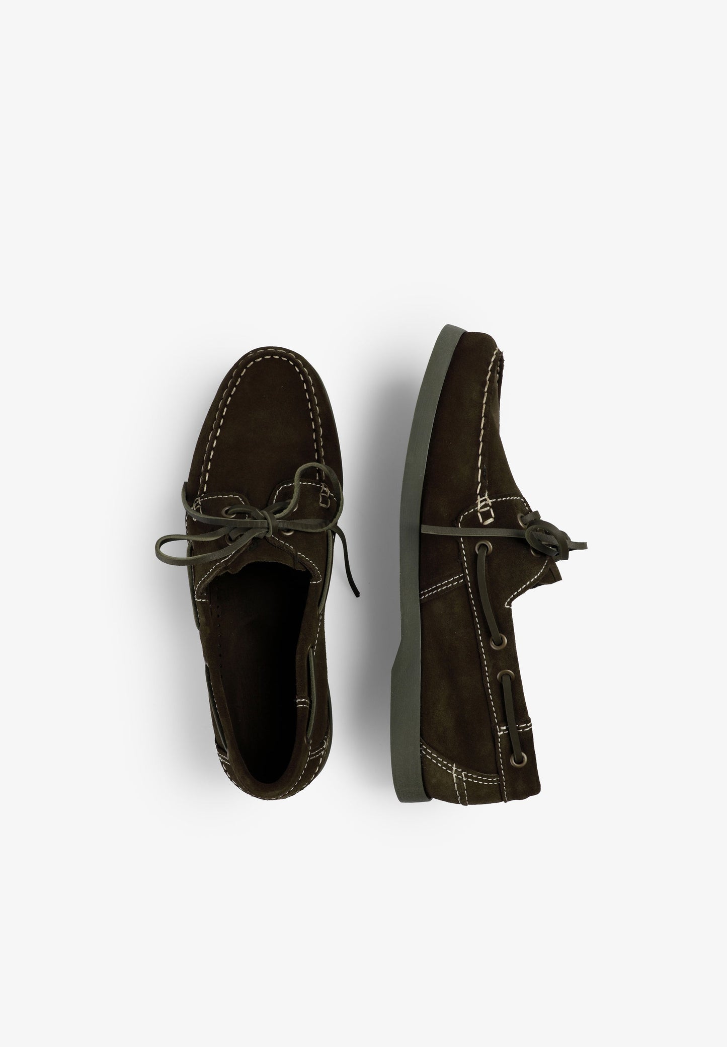 CONTRAST SUEDE BOAT SHOES