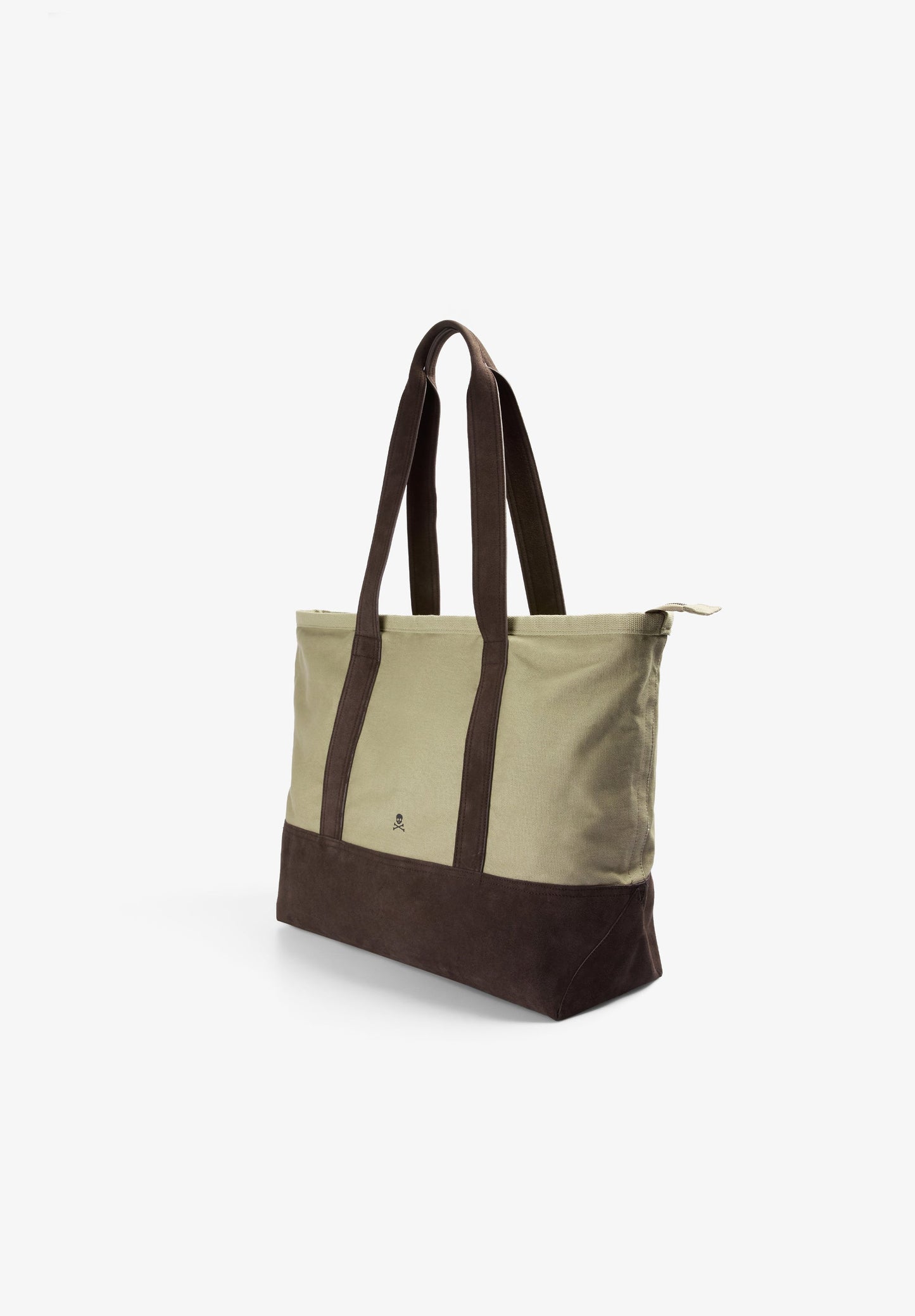 COTTON AND SUEDE TOTE BAG