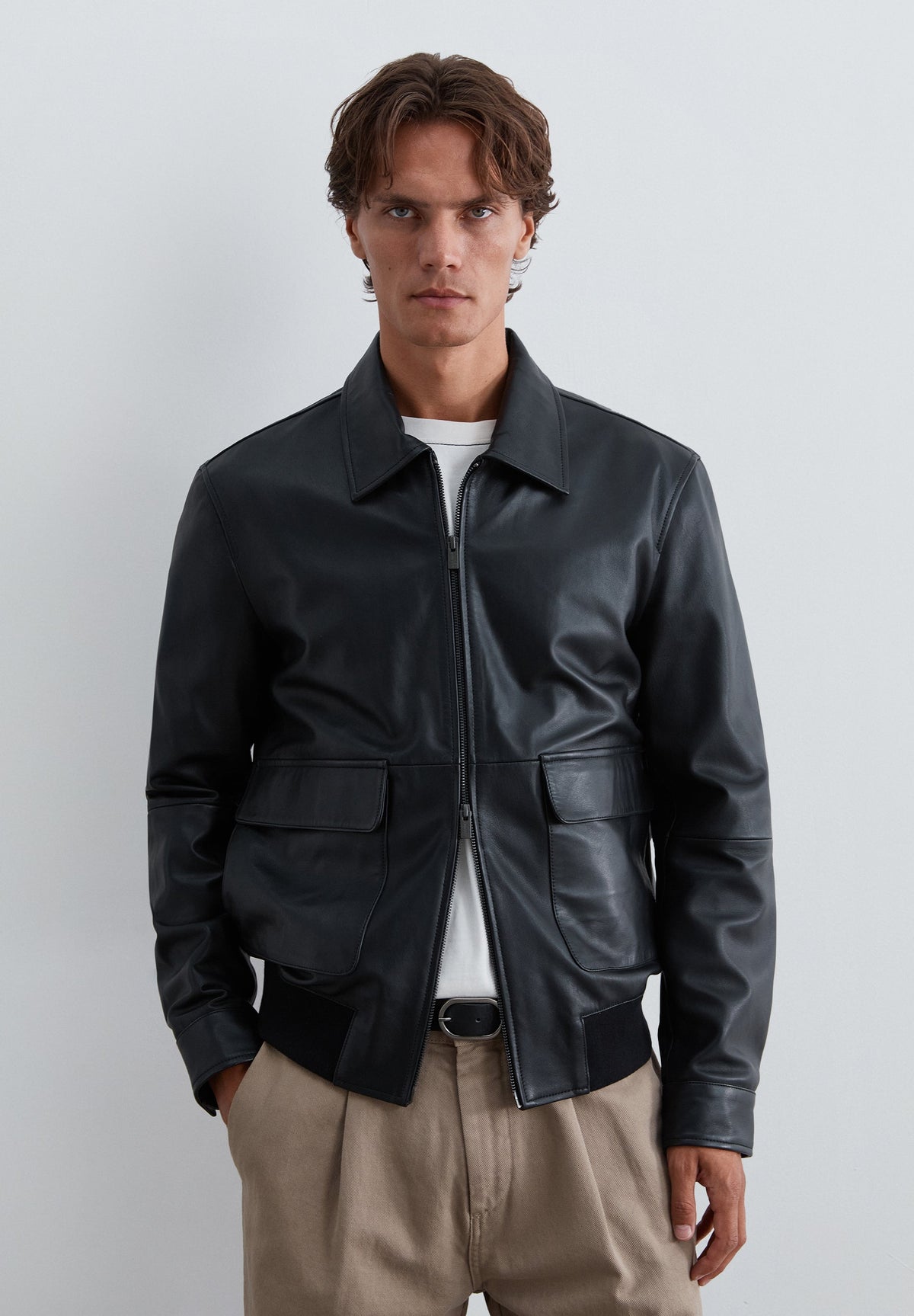 LEATHER JACKET WITH POCKETS