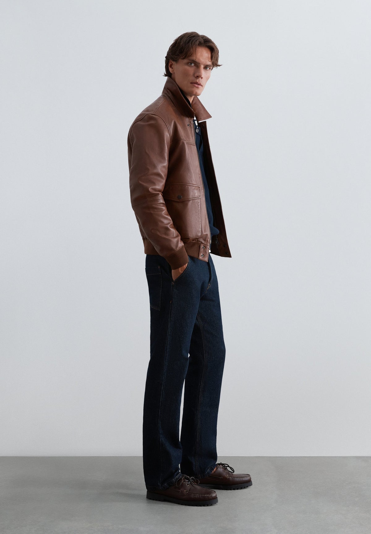 LEATHER JACKET WITH POCKETS