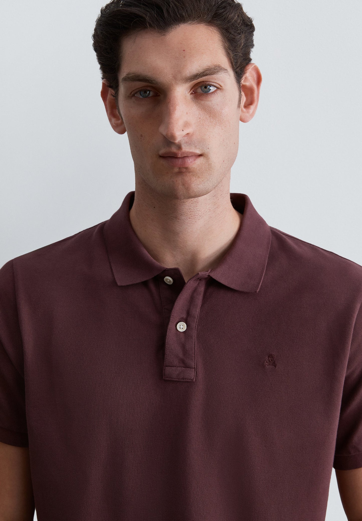 PIQUÉ POLO SHIRT WITH TONAL SKULL