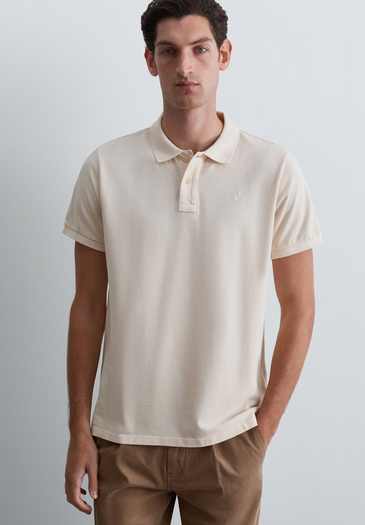 PIQUÉ POLO SHIRT WITH TONAL SKULL