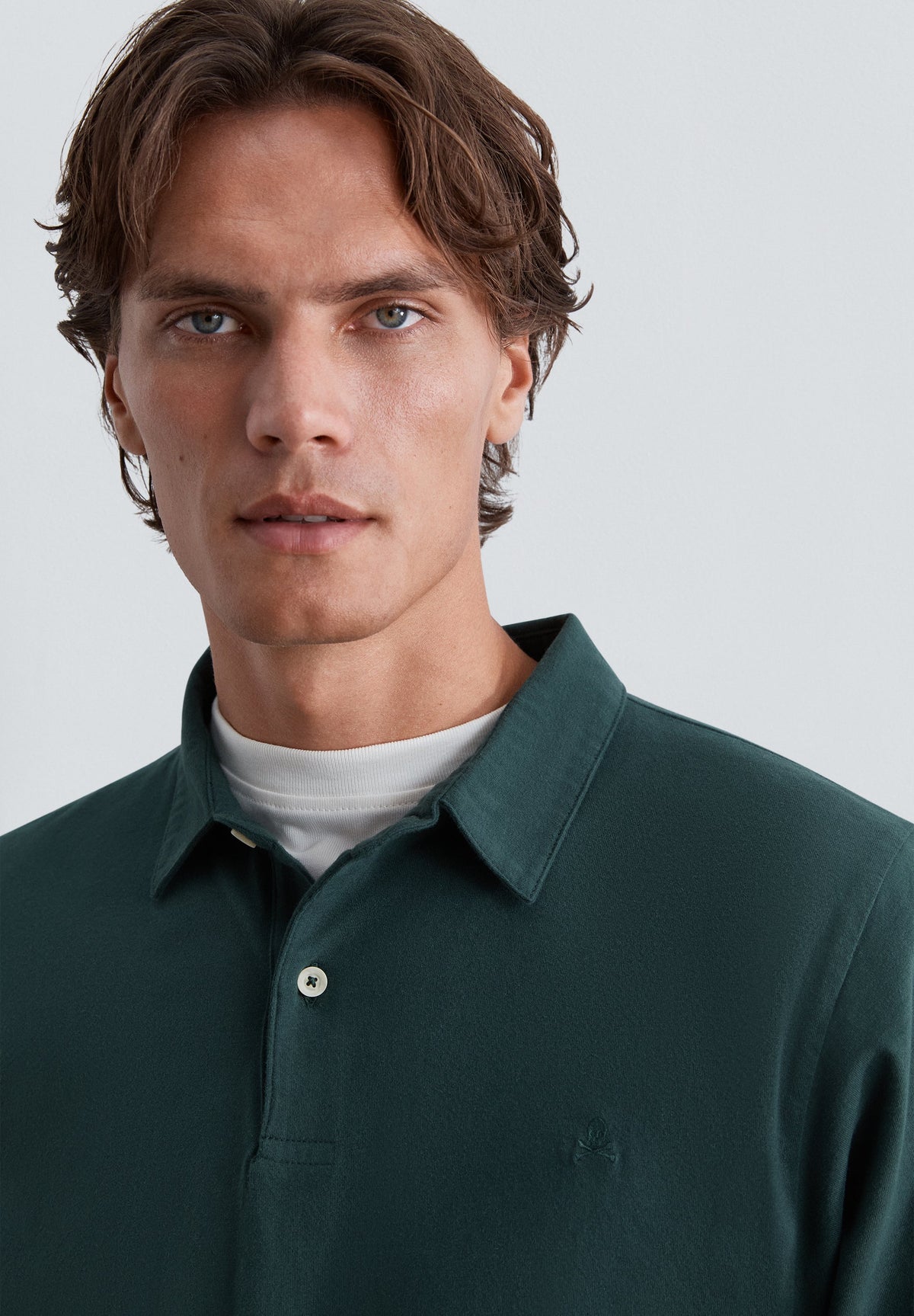 FADED LONG SLEEVE POLO SHIRT