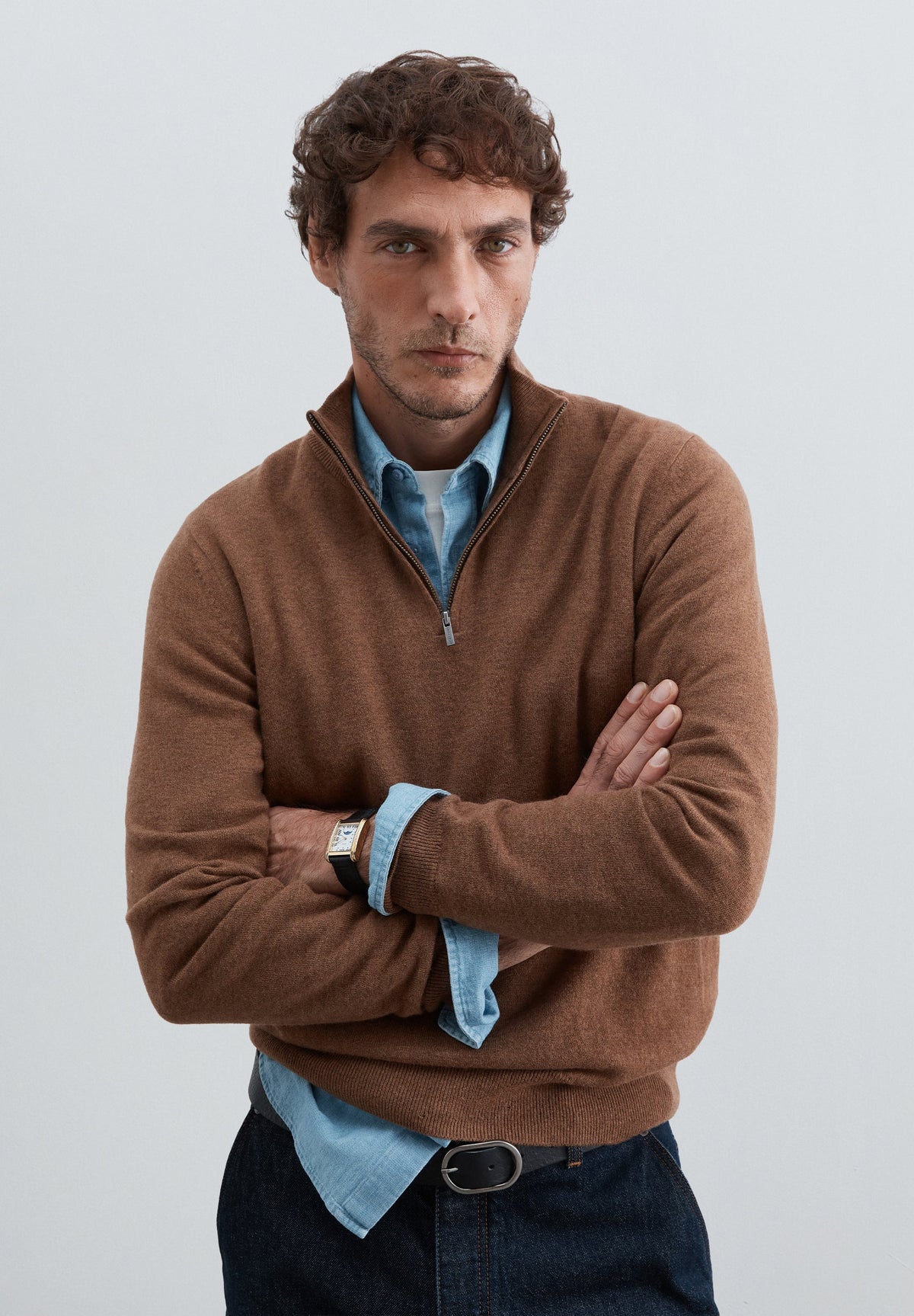 HALF-ZIP WOOL SWEATER