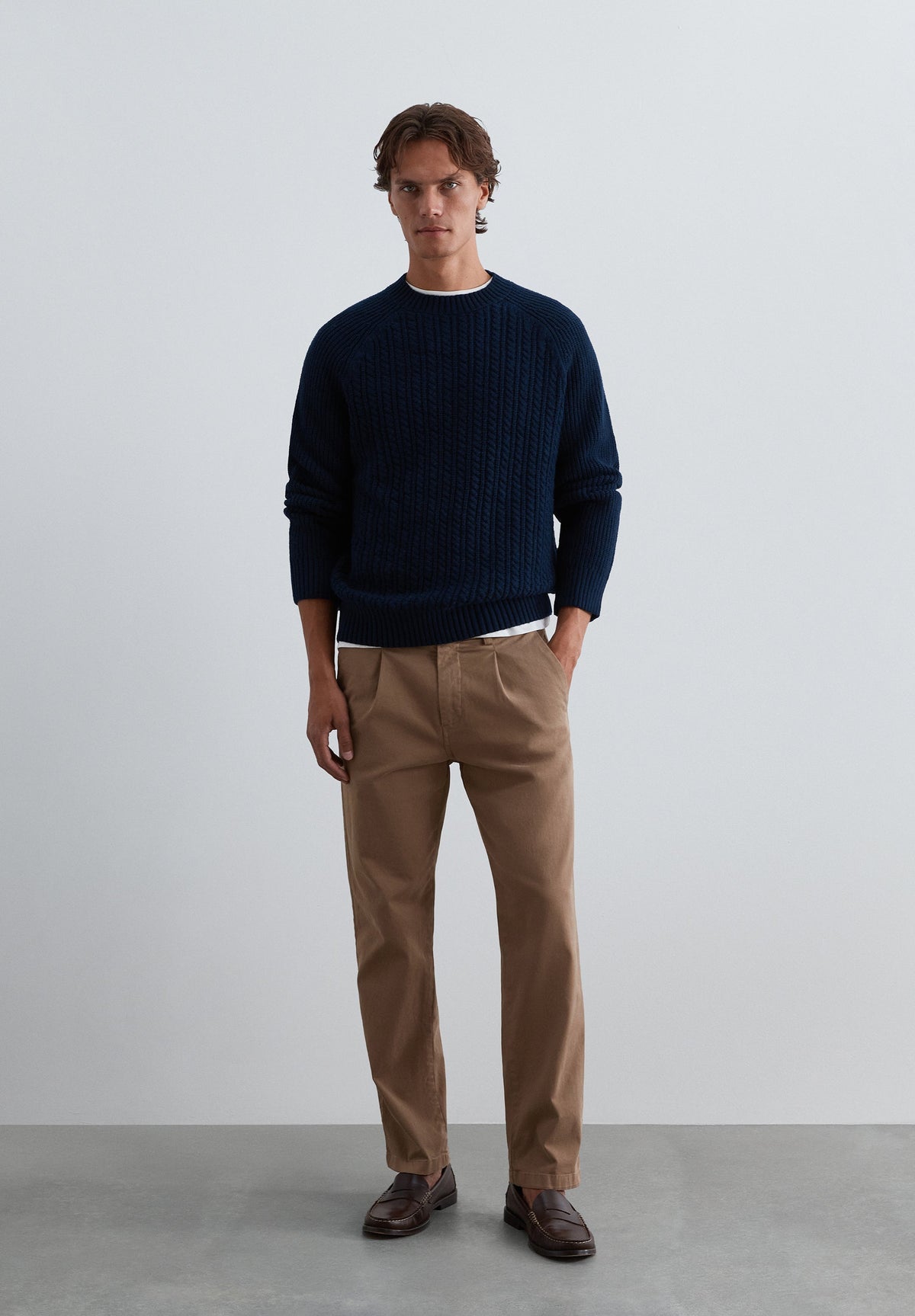 CABLE-KNIT SWEATER