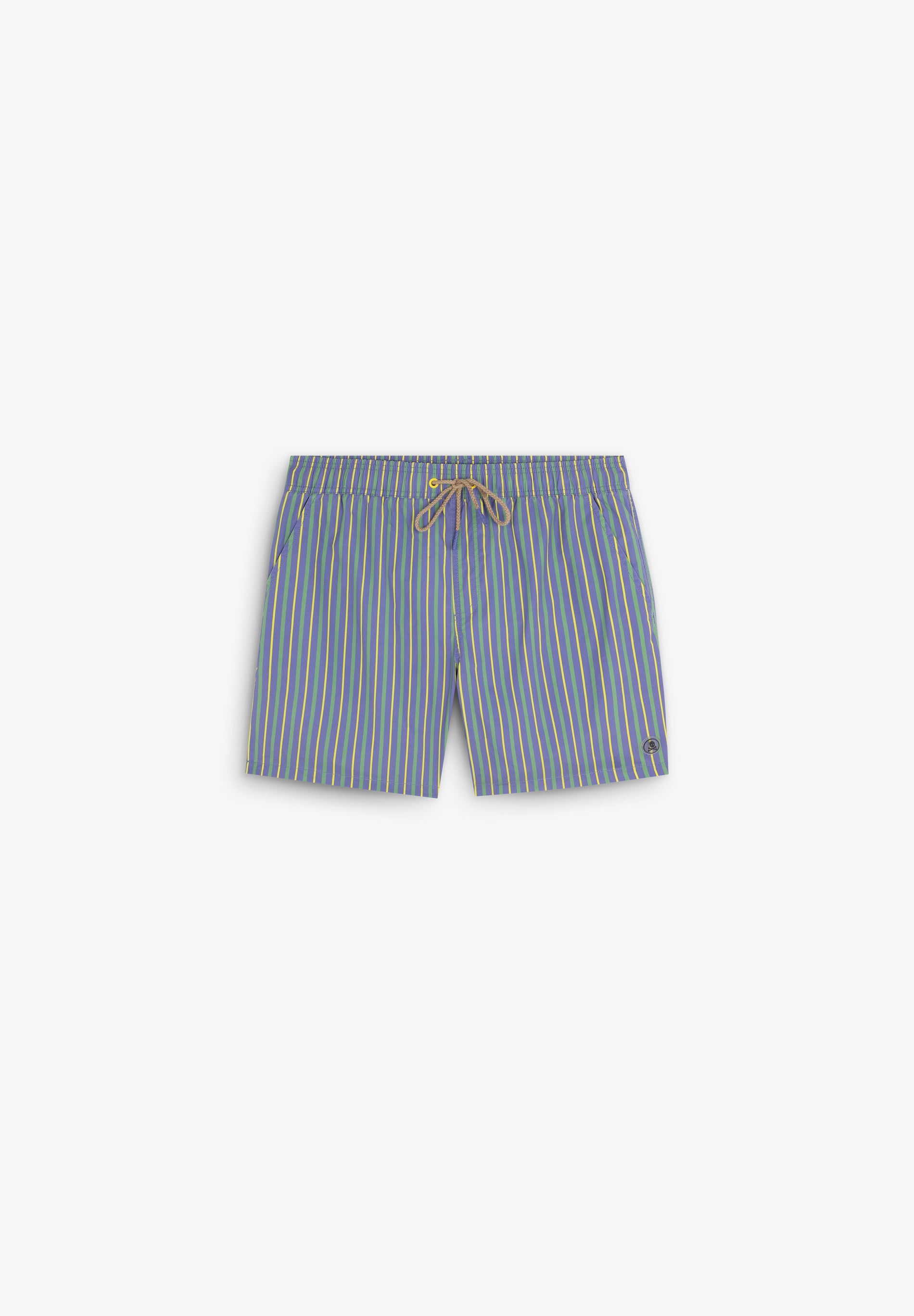 CONTRAST STRIPED SWIMMING TRUNKS
