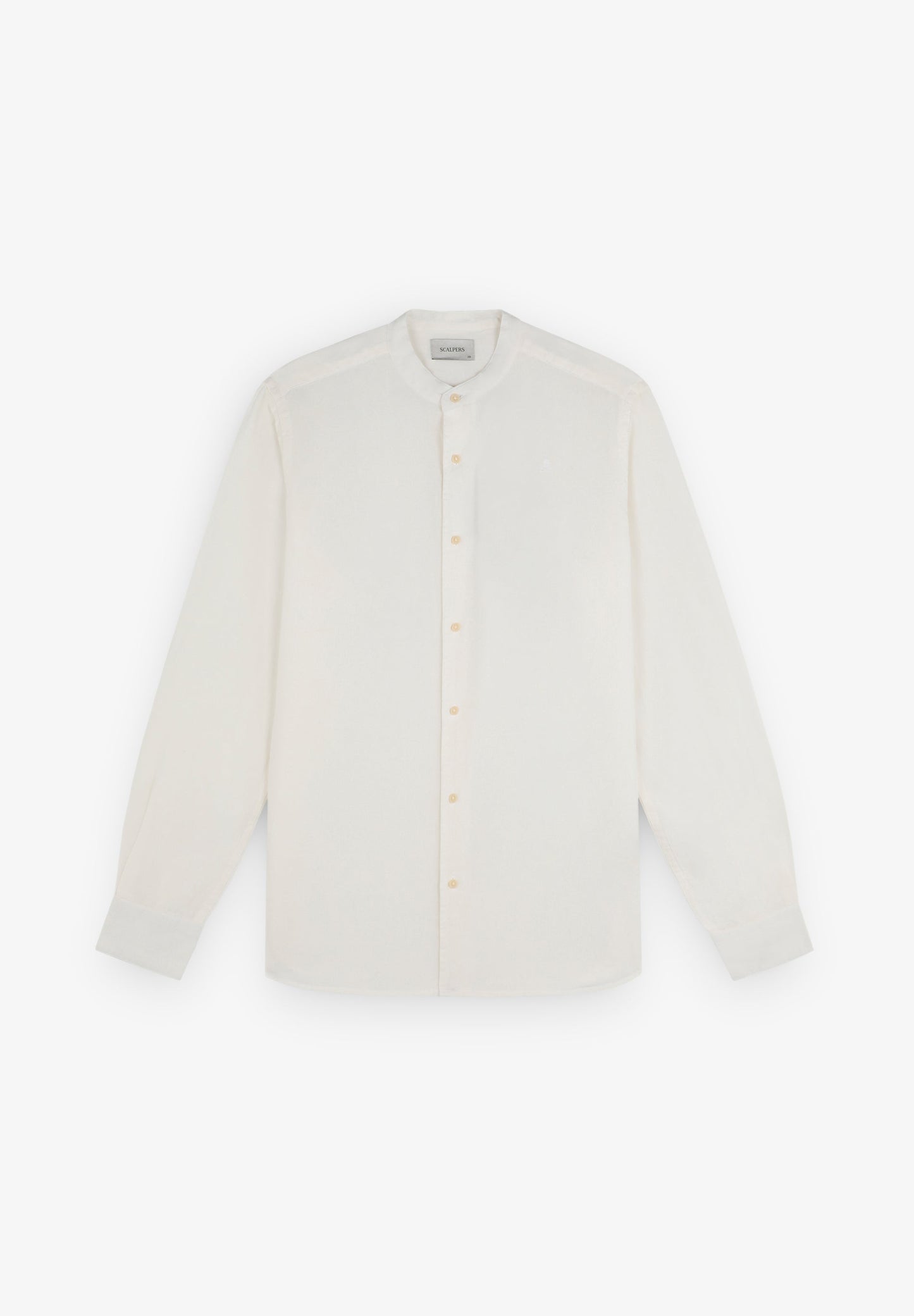 LINEN SHIRT WITH STAND-UP COLLAR