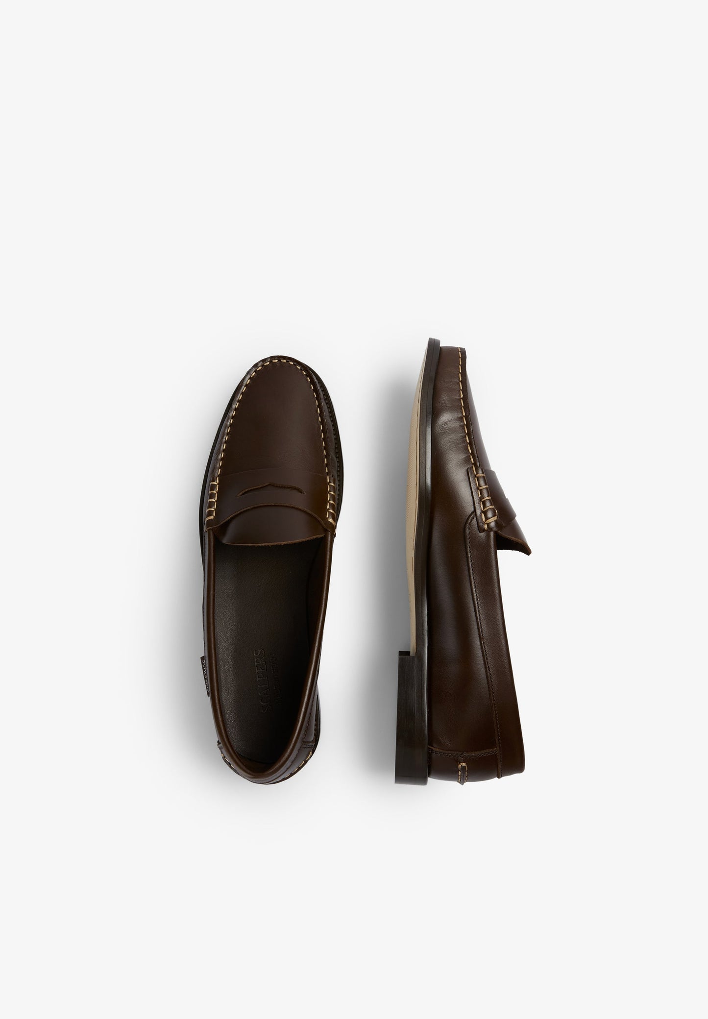 LEATHER LOAFERS WITH CONTRAST STITCHING