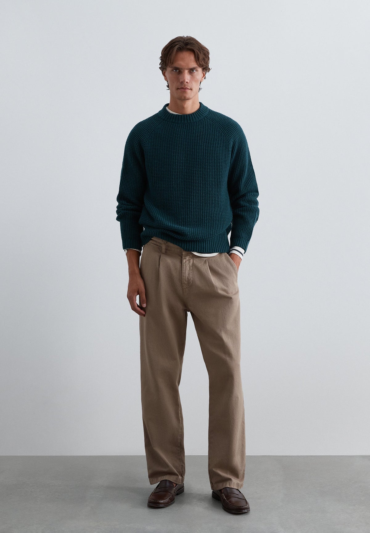 WAFFLE KNIT SWEATER