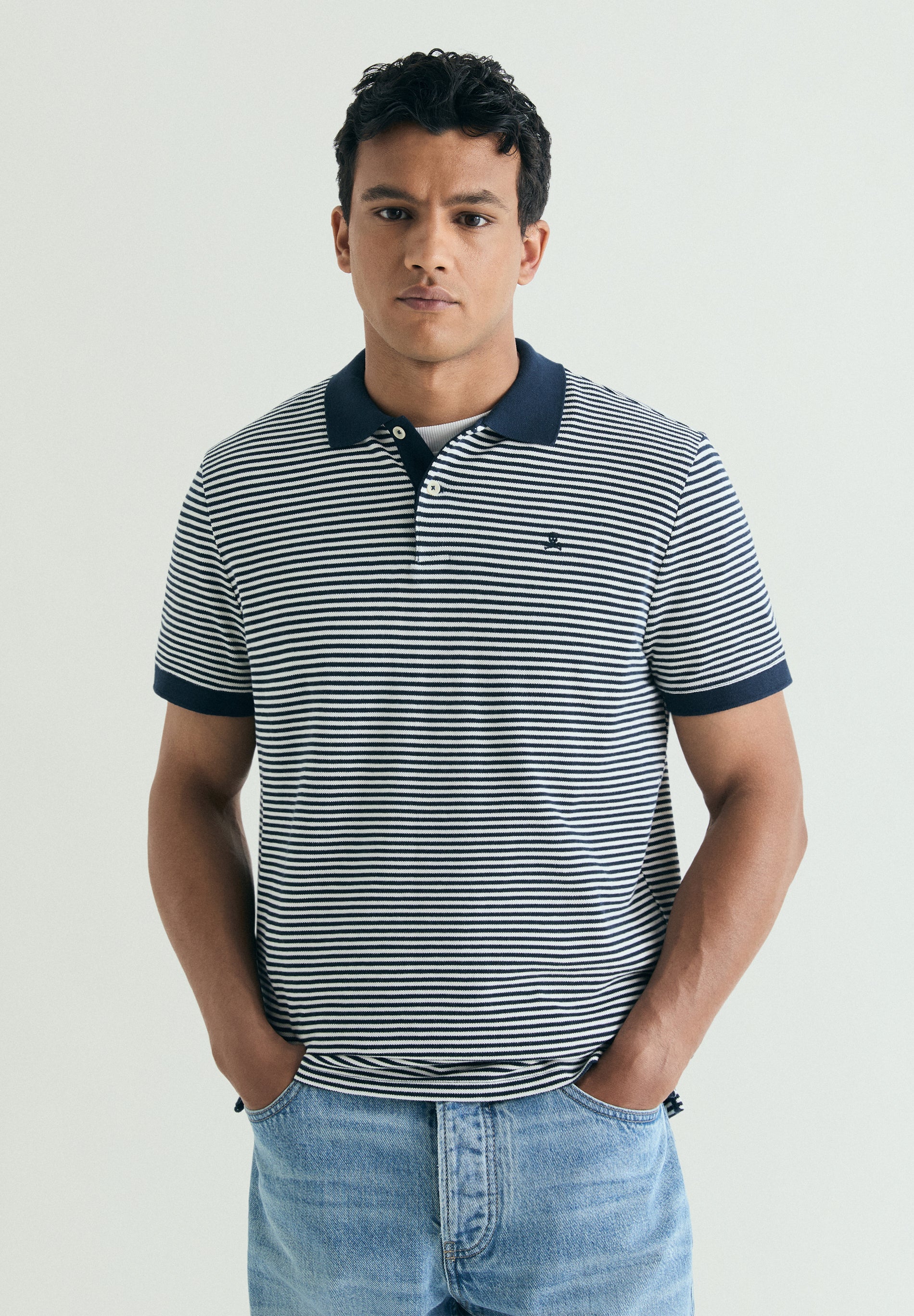 CONTRAST STRIPED POLO SHIRT
