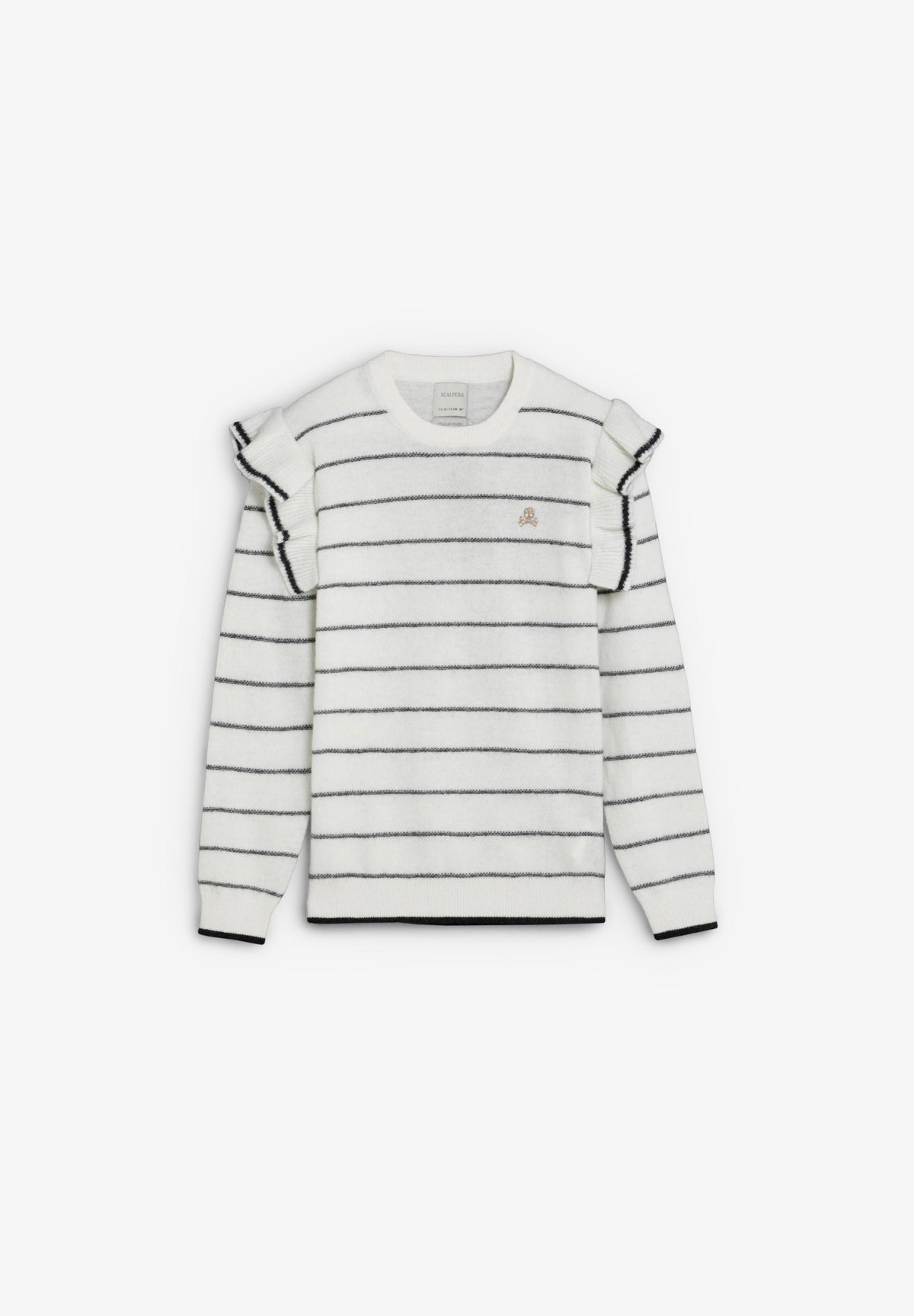 STRIPED SWEATER WITH RUFFLES