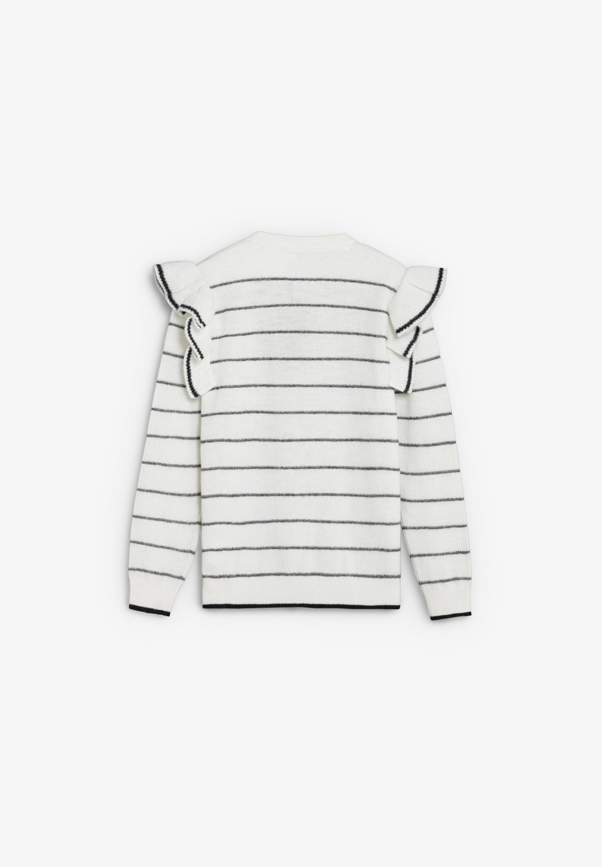 STRIPED SWEATER WITH RUFFLES