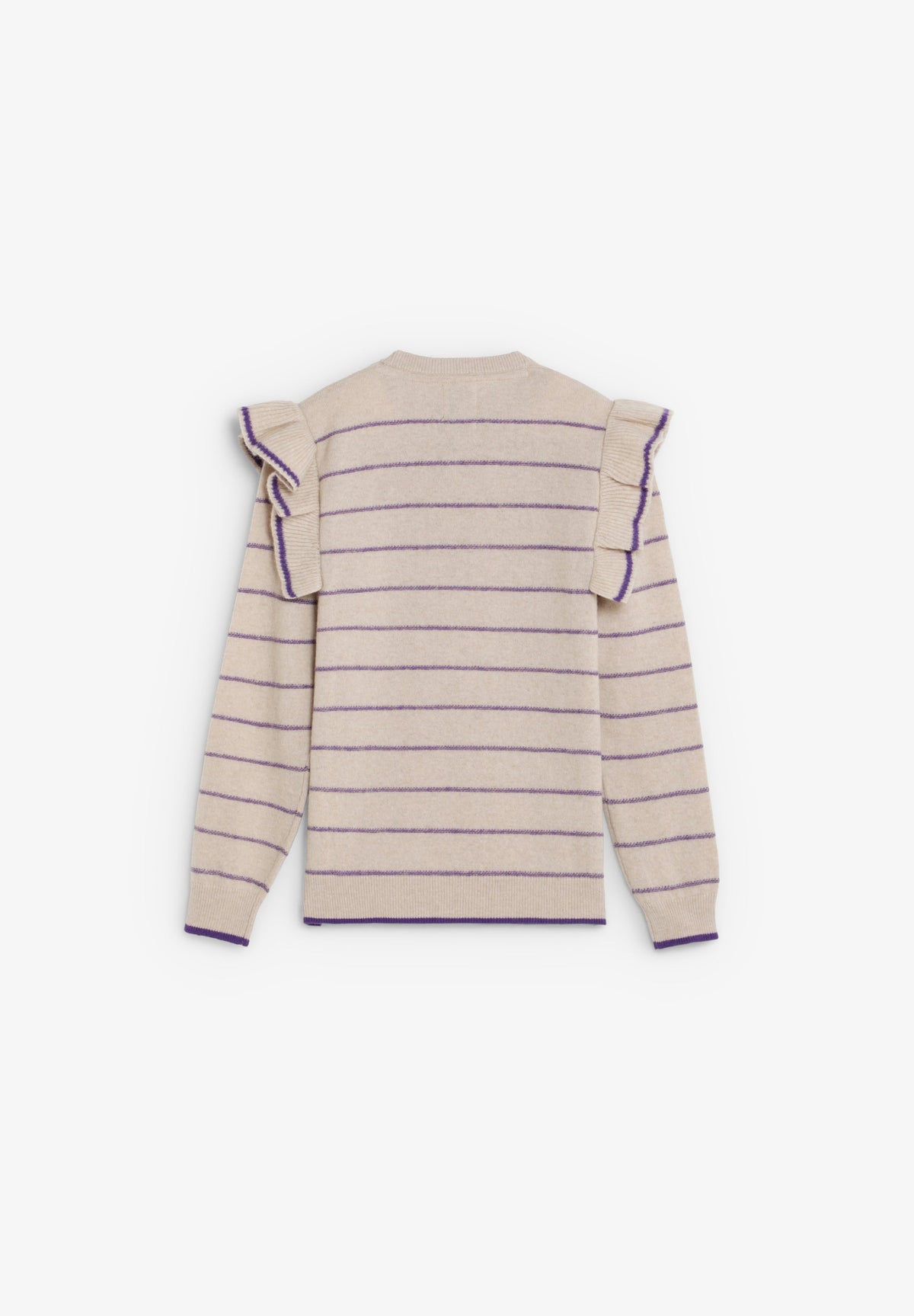STRIPED SWEATER WITH RUFFLES