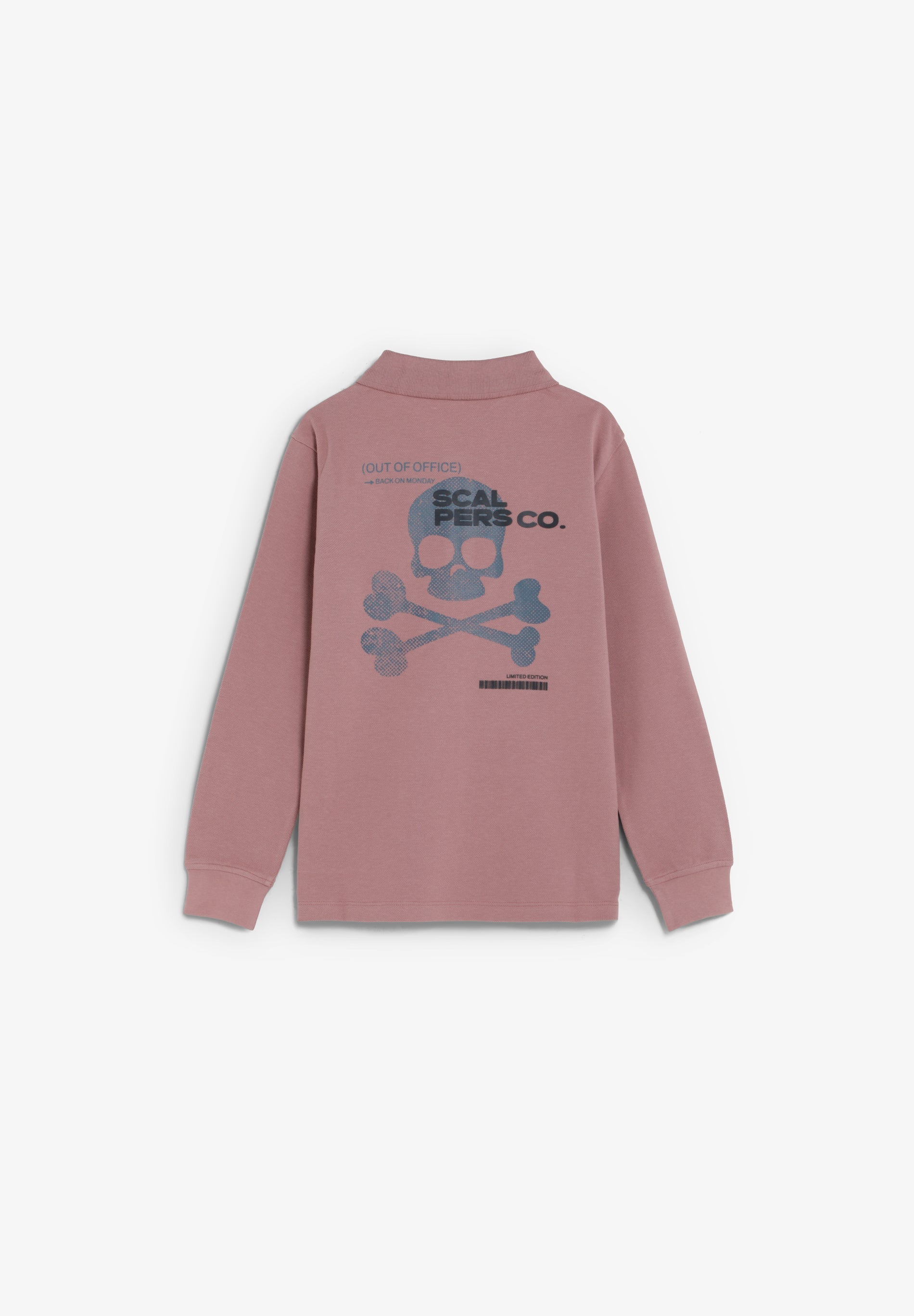 LONG SLEEVE POLO SHIRT WITH BACK PRINT