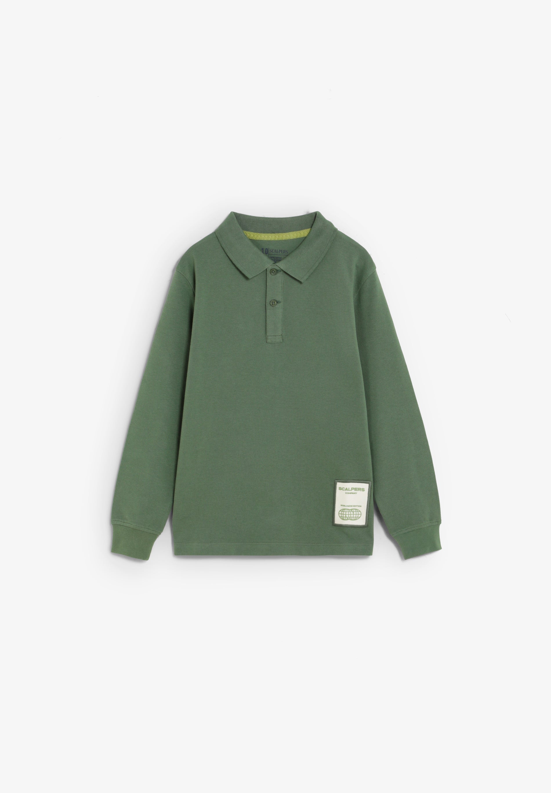 LONG SLEEVE POLO SHIRT WITH BACK PRINT
