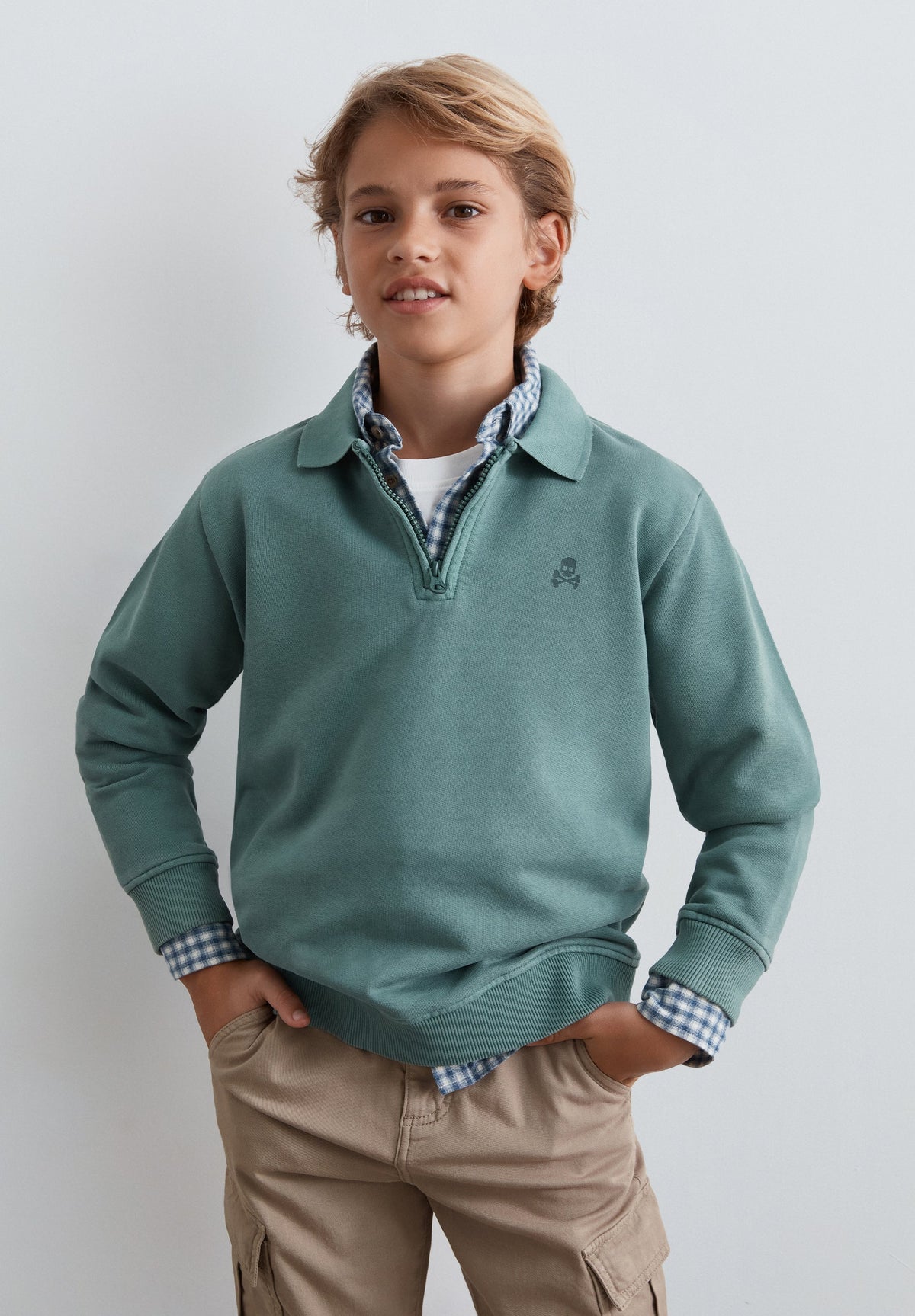 HALF-ZIP SWEATSHIRT WITH BACK PRINT