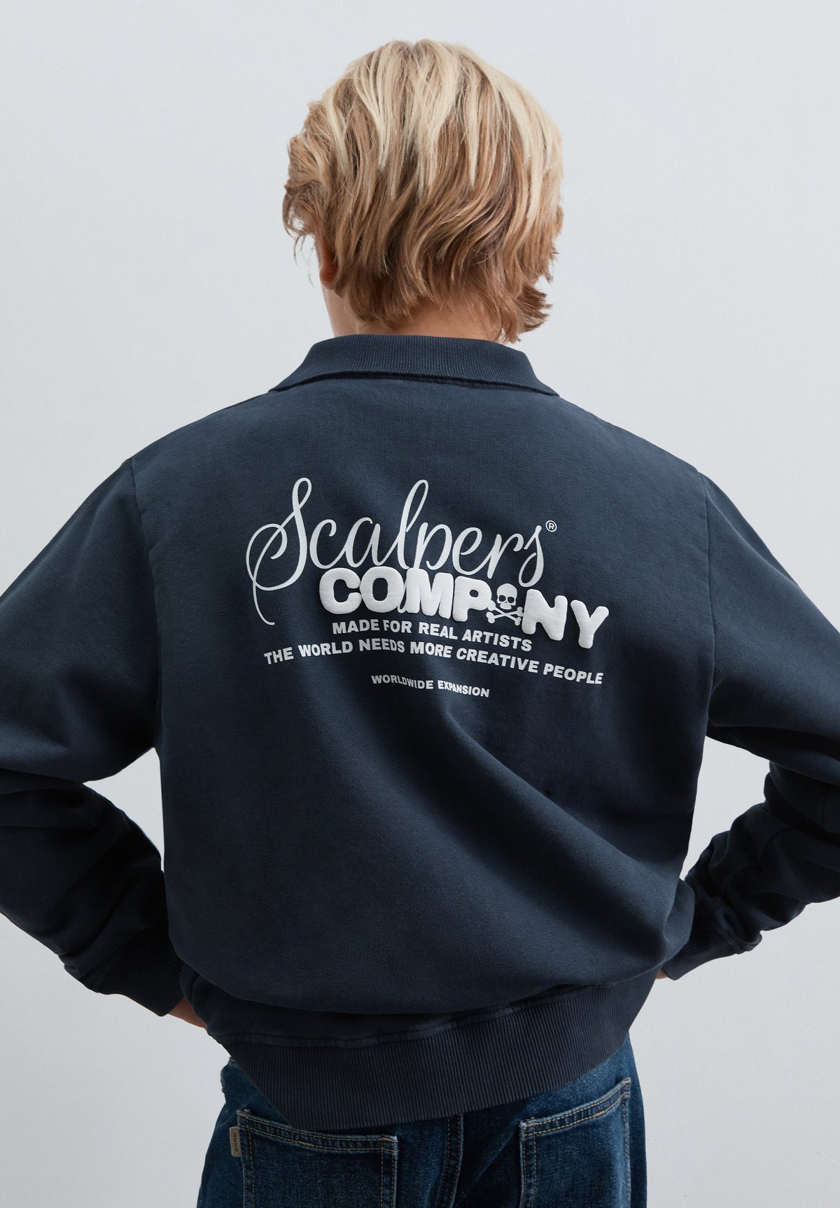 HALF-ZIP SWEATSHIRT WITH BACK PRINT