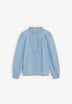 DENIM BLOUSE WITH PLEATS