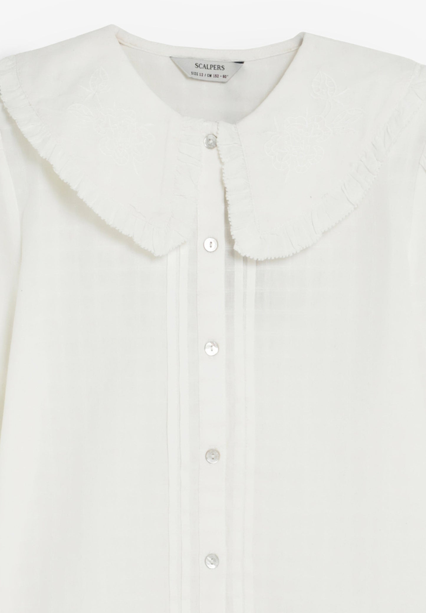 BLOUSE WITH EMBROIDERED NECK DETAILS