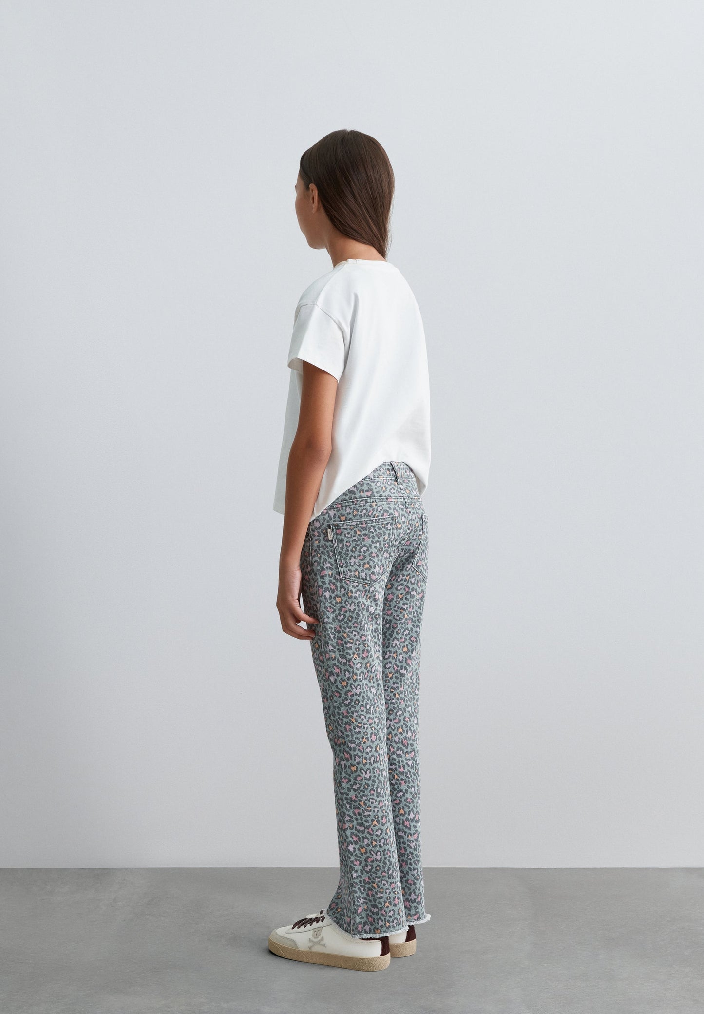ANIMAL PRINT FLARED TROUSERS