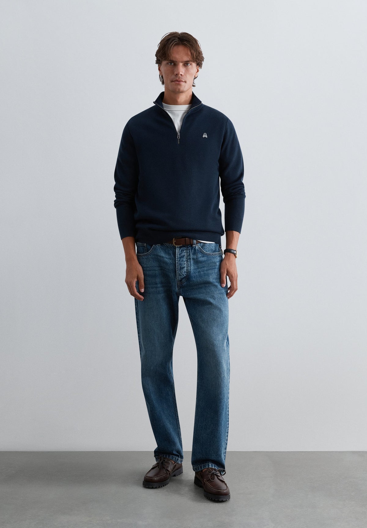 HALF-ZIP SWEATER WITH SKULL