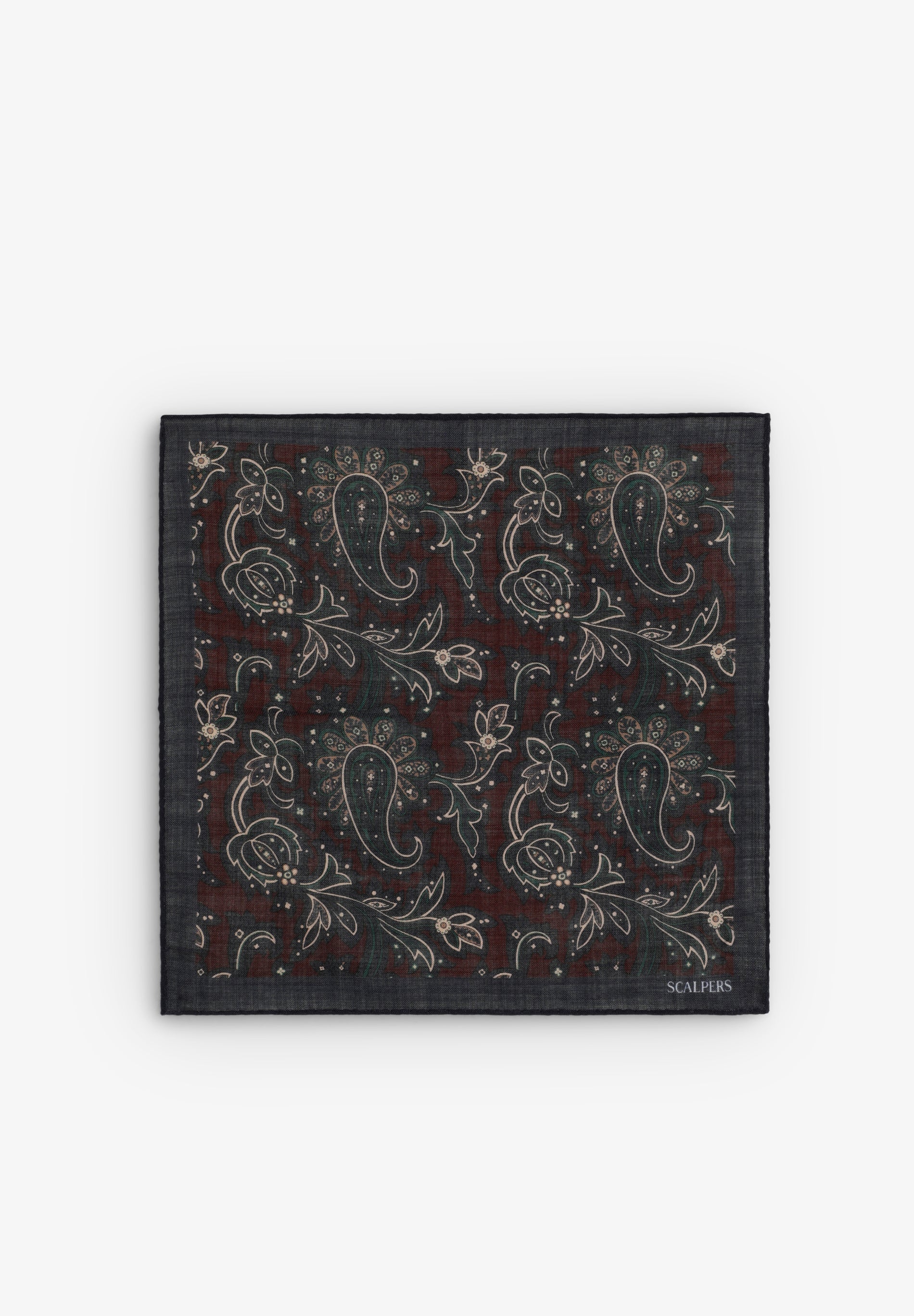 PAISLEY PRINT WOOL POCKET SQUARE