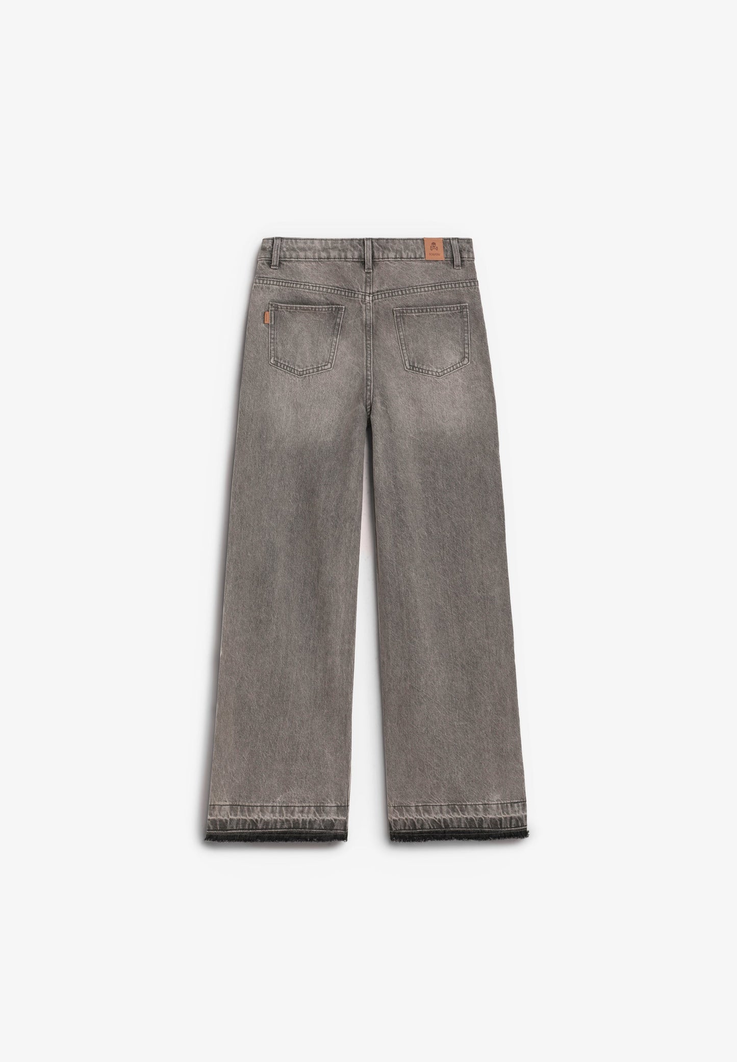 STUDDED JEANS WITH FRAYED HEM