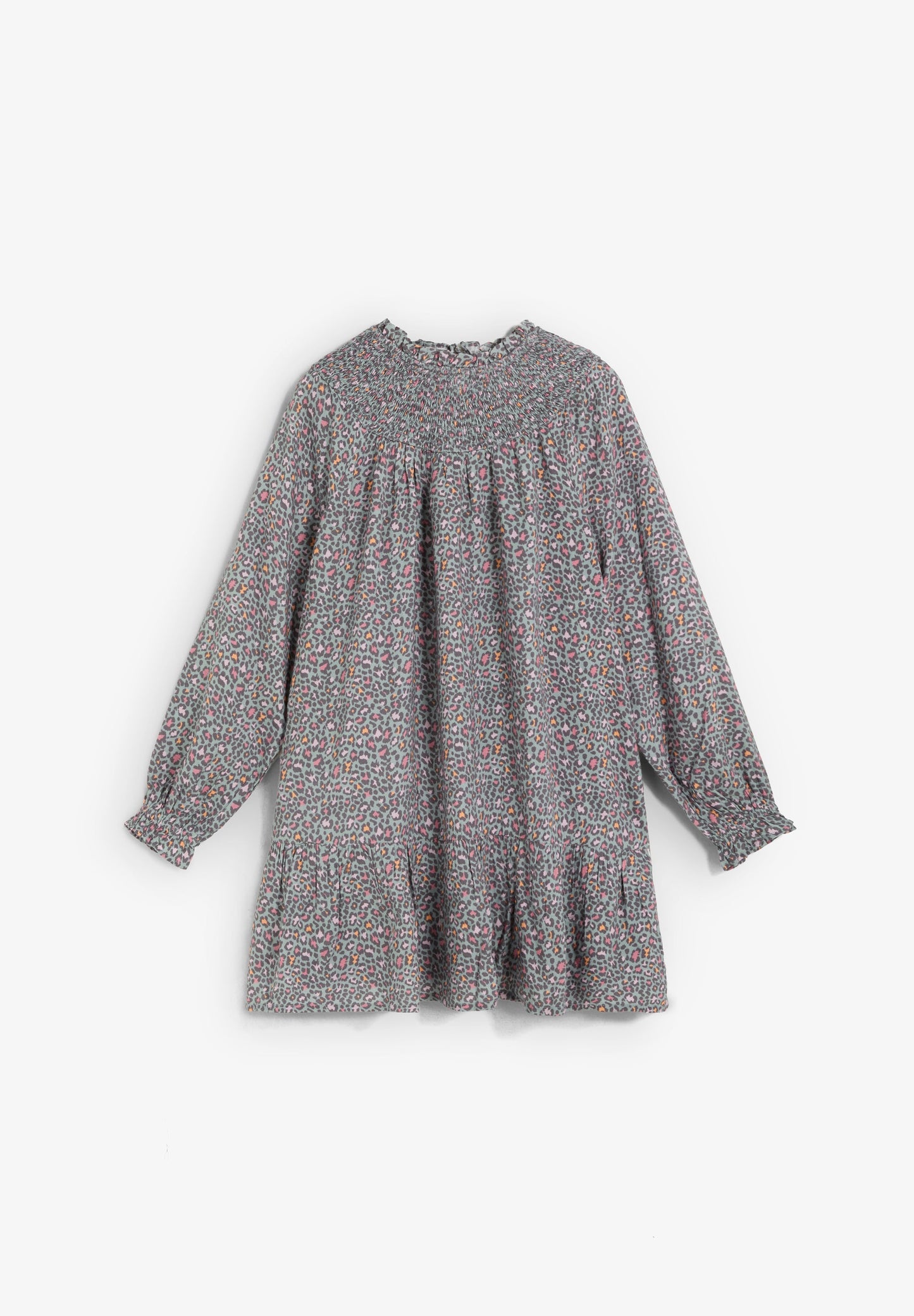 LONG SLEEVE ANIMAL PRINT DRESS