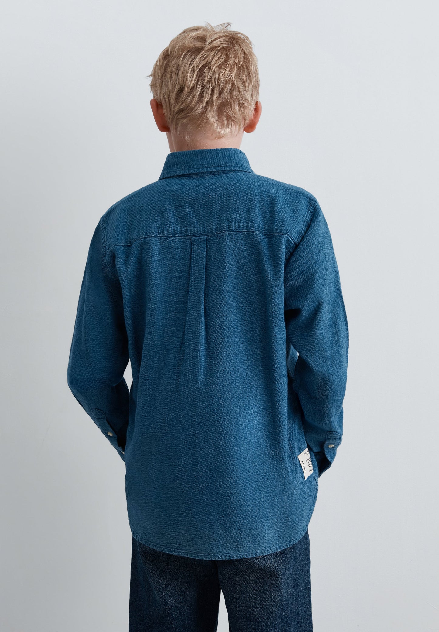 DENIM SHIRT WITH BUTTON-DOWN COLLAR