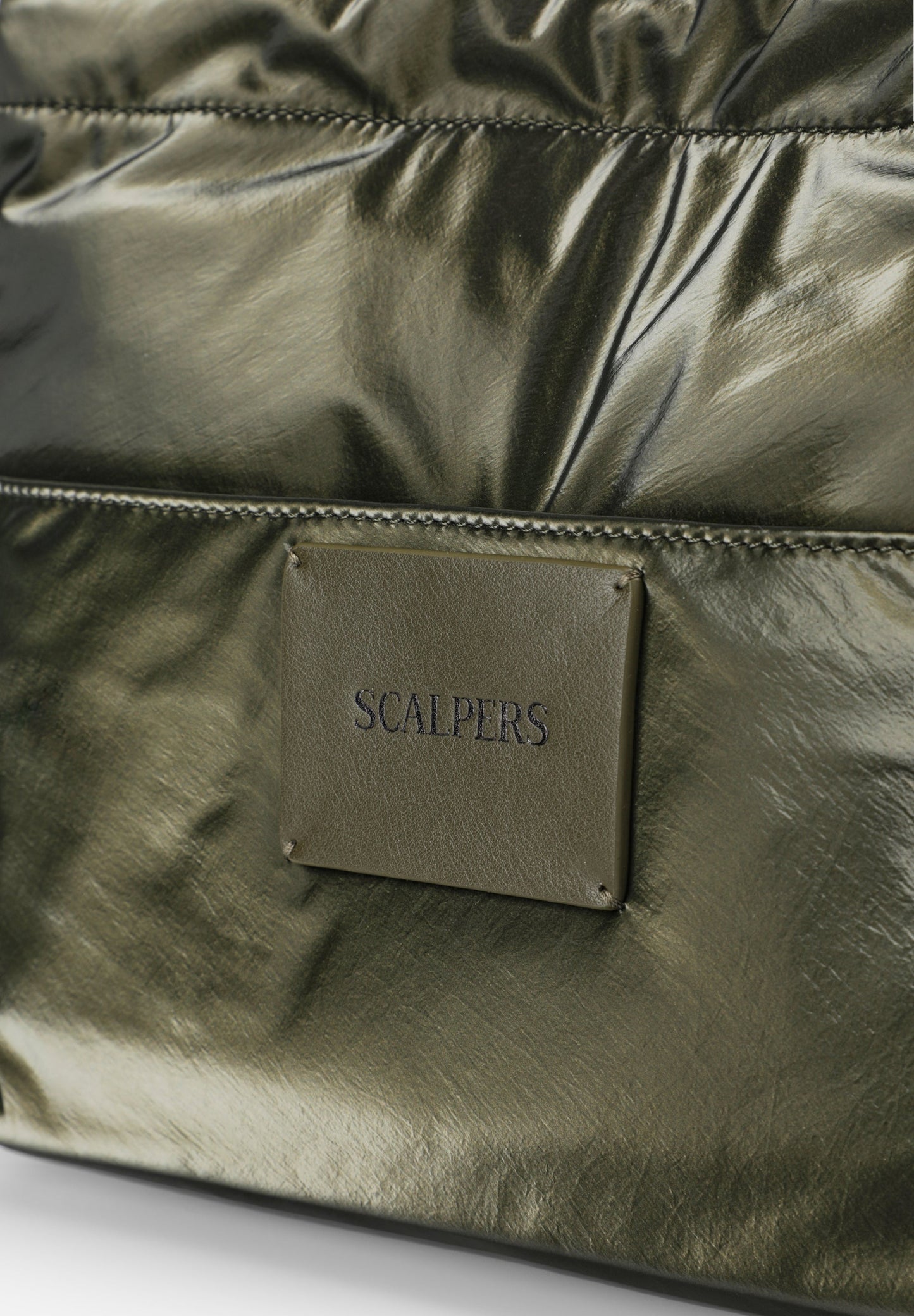 FAUX LEATHER TOILETRY BAG WITH RUCHED CLOSURE