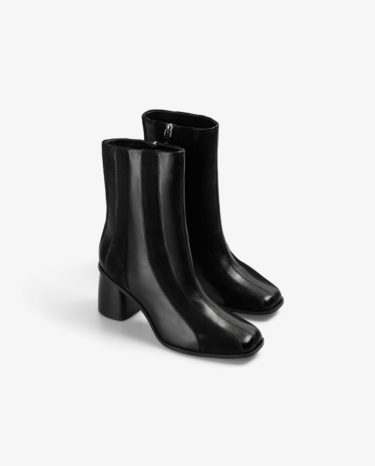 STRIPE PRINT HIGH-HEEL BOOTS