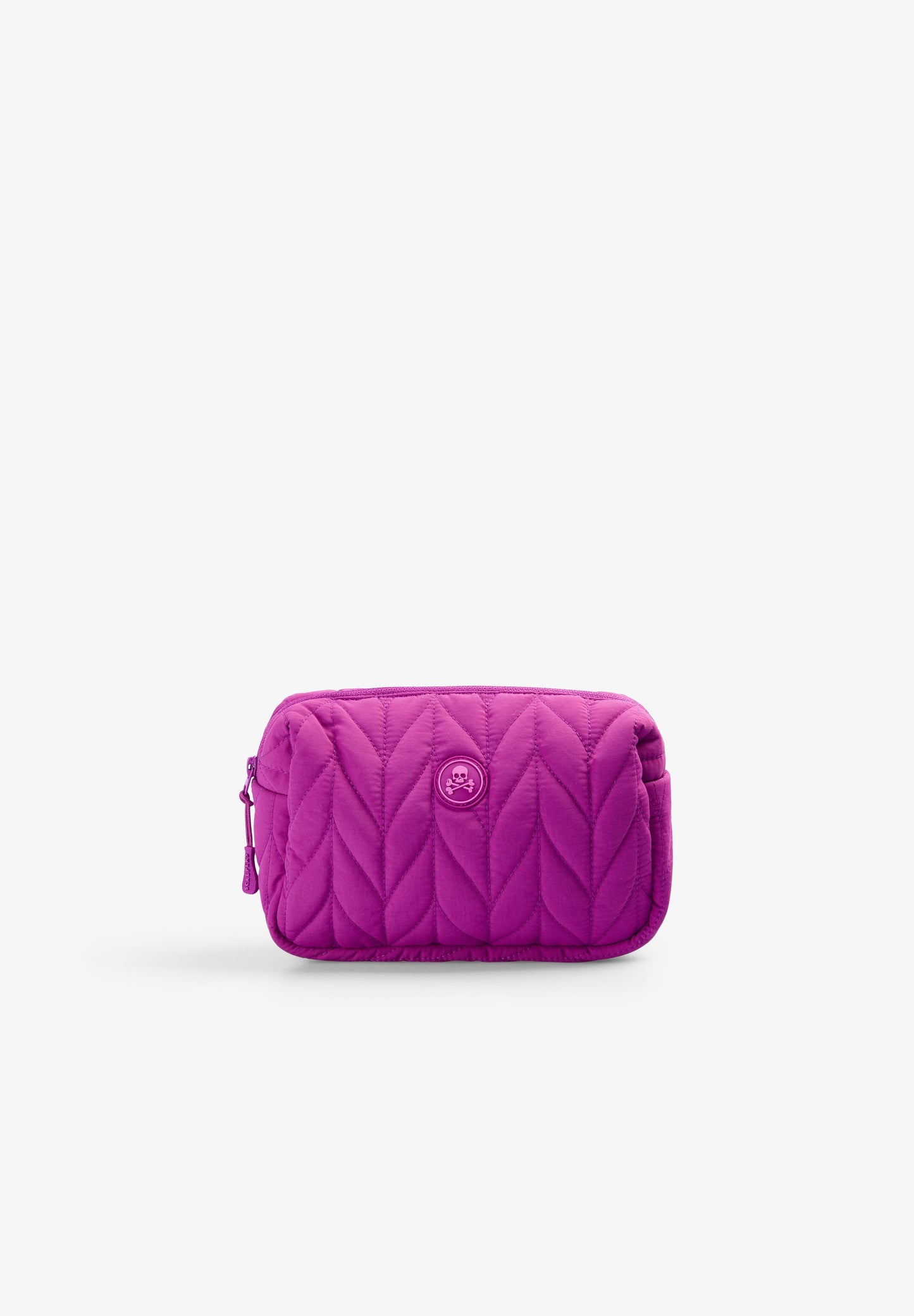 QUILTED TOILETRY BAG WITH SKULL