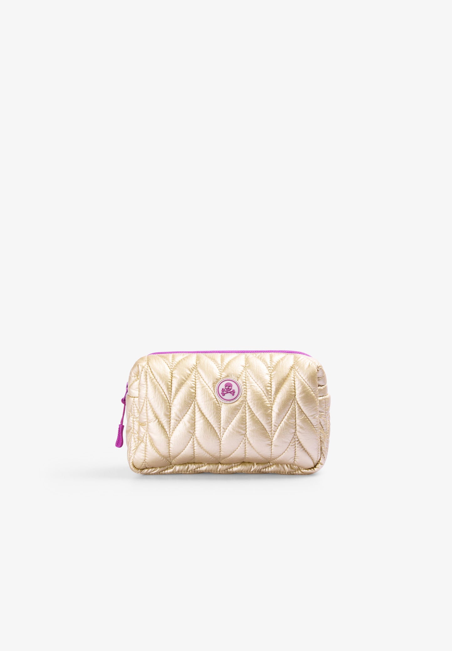 METALLIC QUILTED TOILETRY BAG