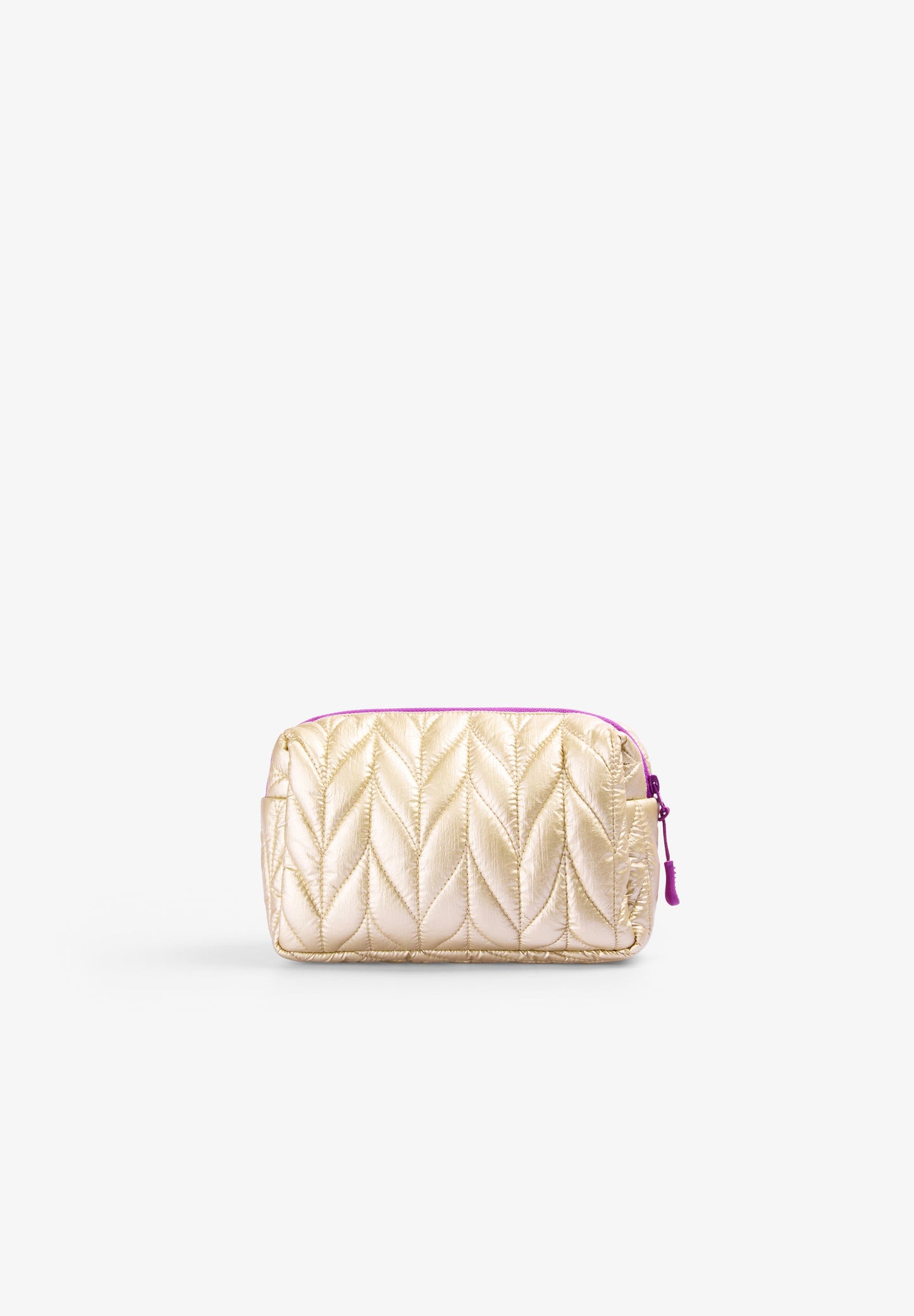 METALLIC QUILTED TOILETRY BAG