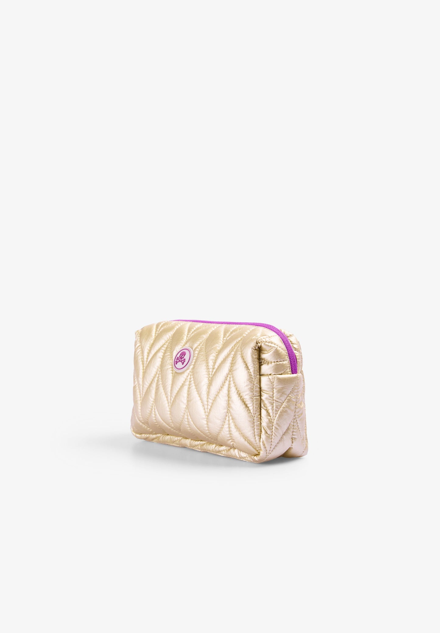 METALLIC QUILTED TOILETRY BAG
