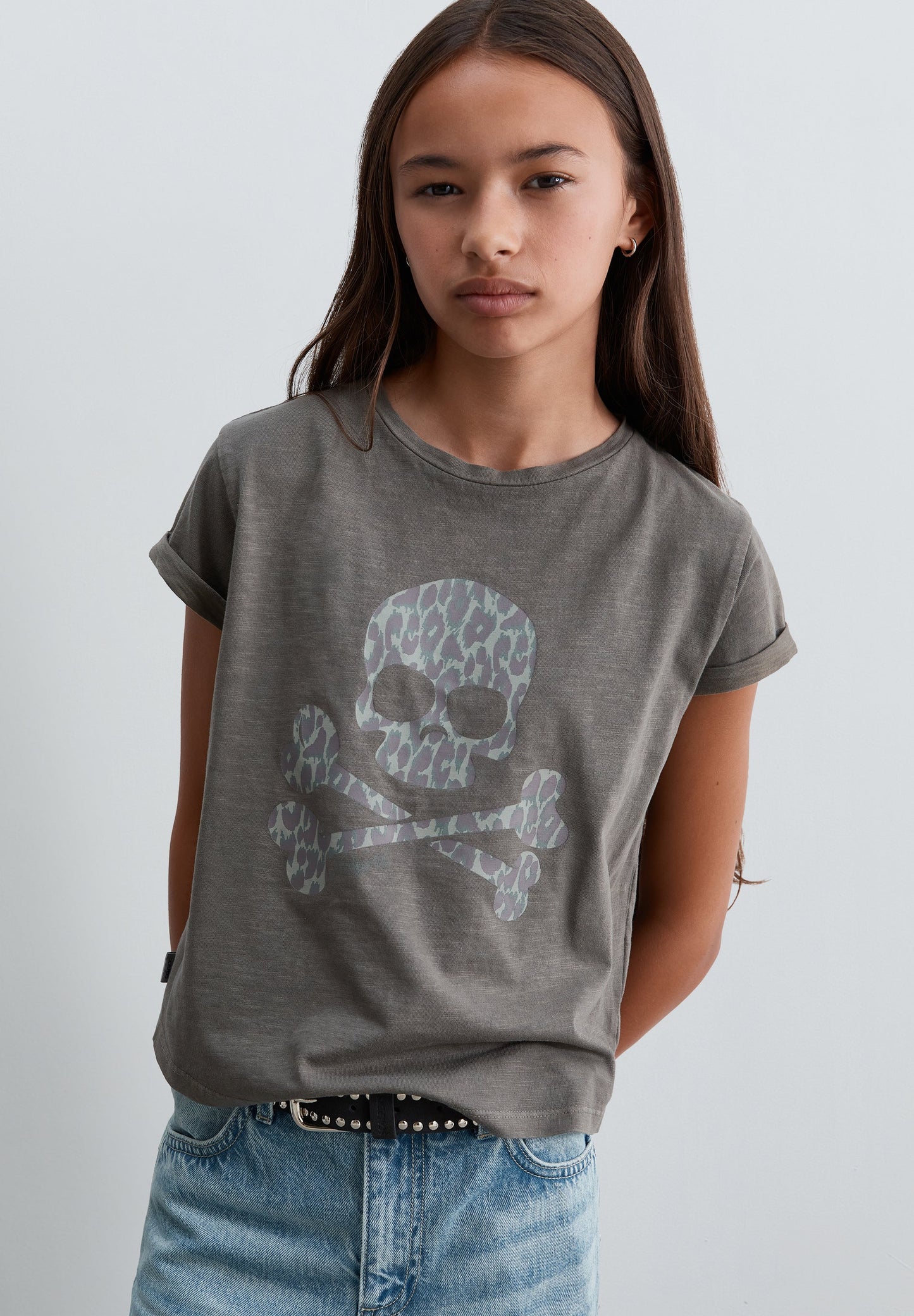 ANIMAL PRINT SKULL T-SHIRT