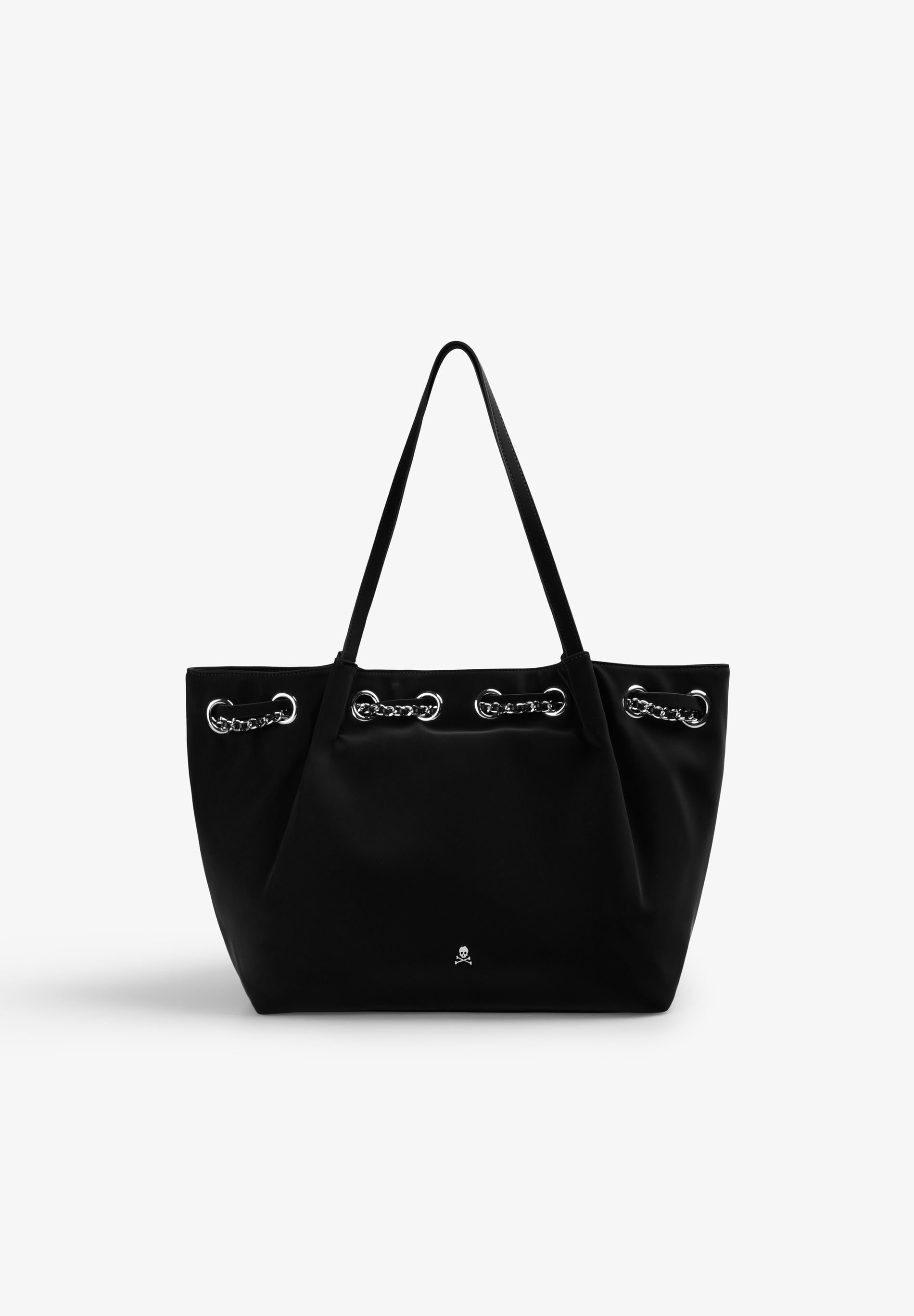 EYELETS SHOPPER BAG WITH CHAIN