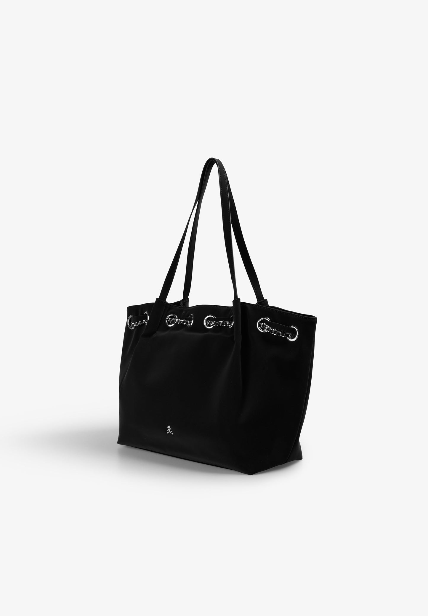 EYELETS SHOPPER BAG WITH CHAIN