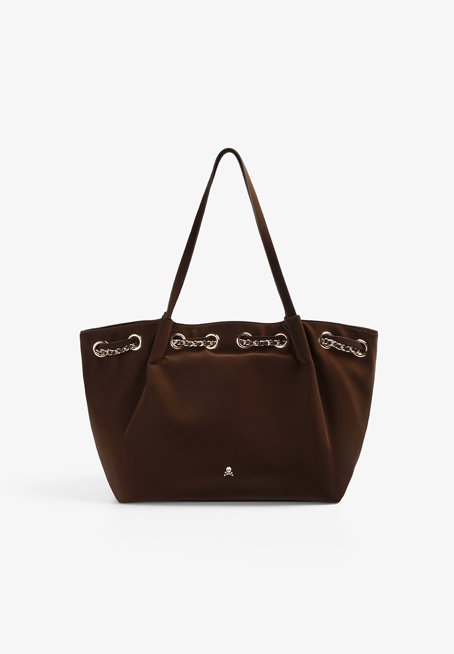EYELETS SHOPPER BAG WITH CHAIN
