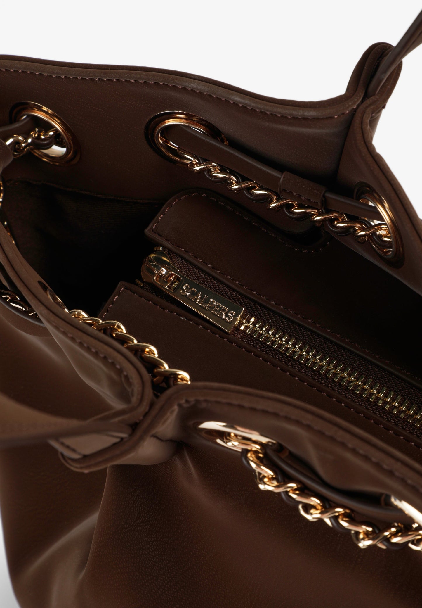 EYELETS SHOPPER BAG WITH CHAIN