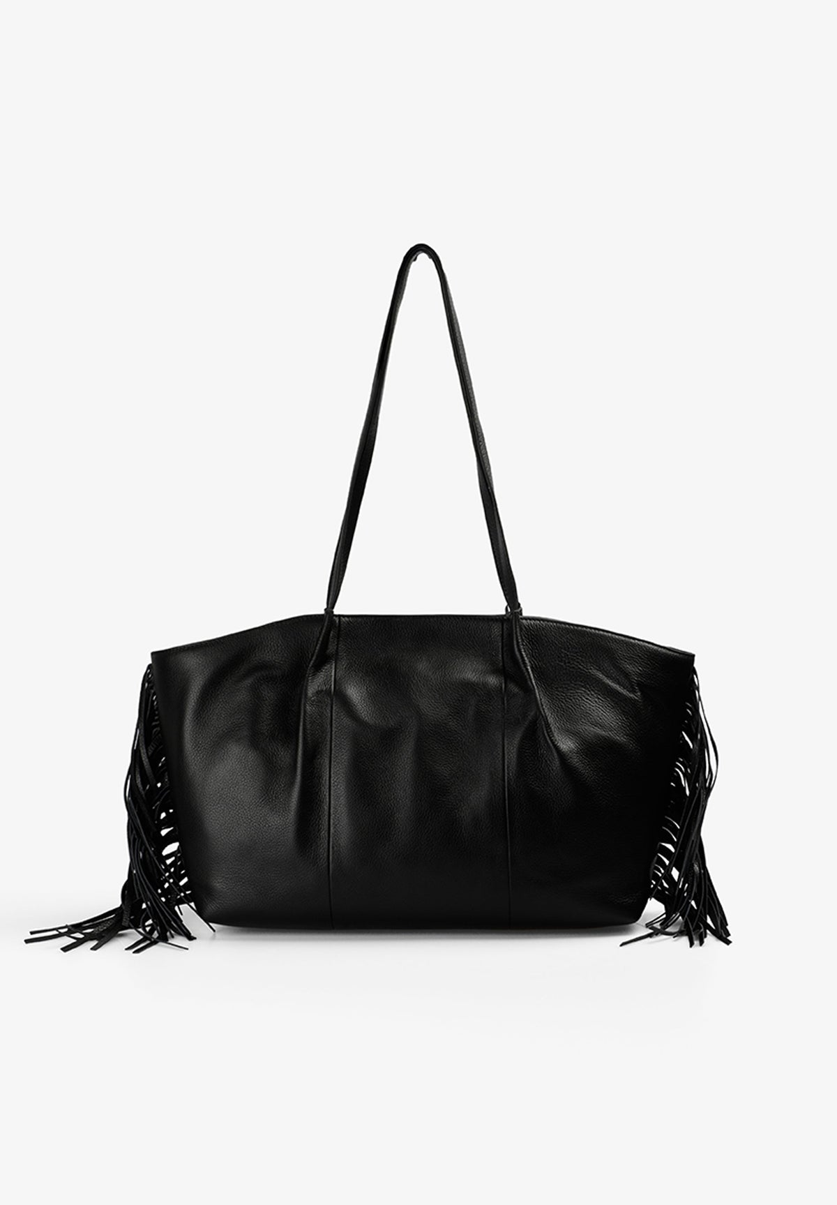 LEATHER TOTE BAG WITH FRINGING