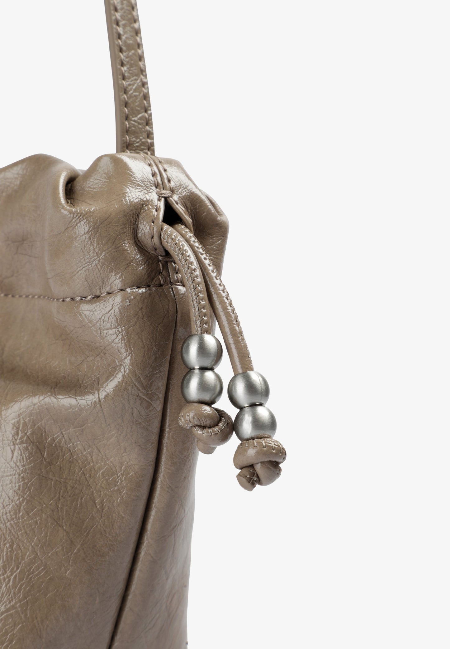 FAUX LEATHER BAG WITH RUCHED CLOSURE