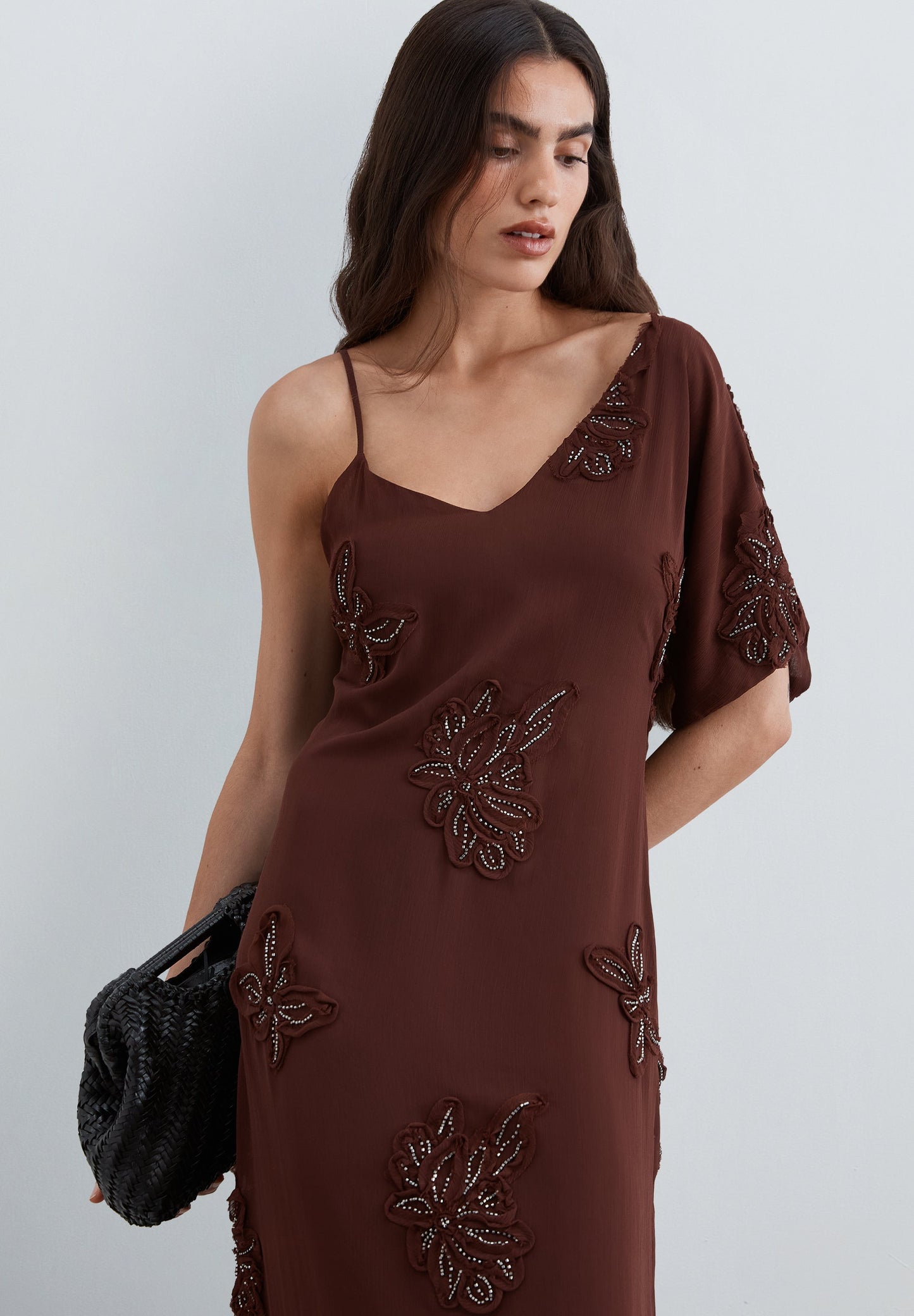 ASYMMETRIC BEADED DRESS
