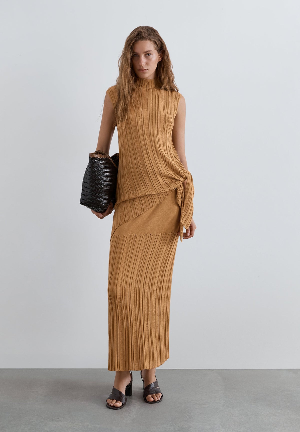 LONG OPENWORK KNIT SKIRT