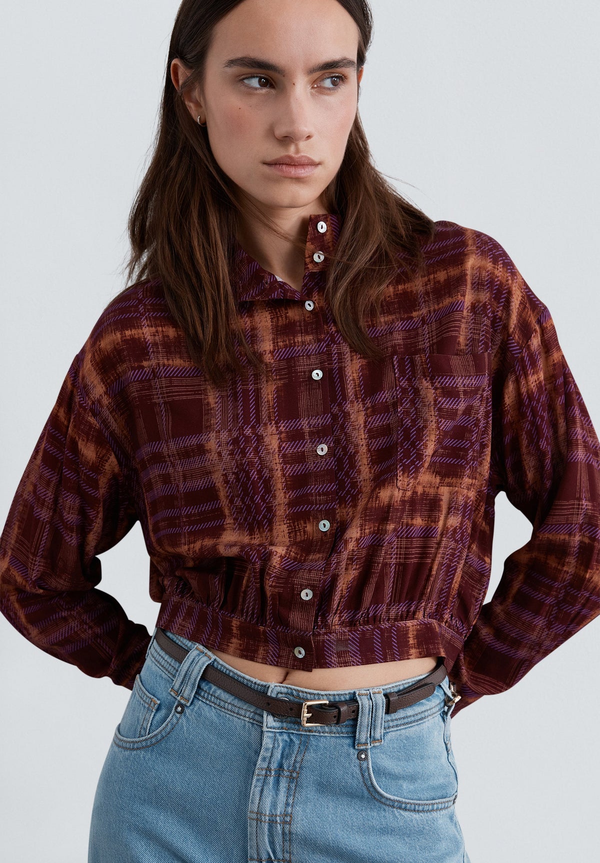 PRINTED HIGH NECK SHIRT